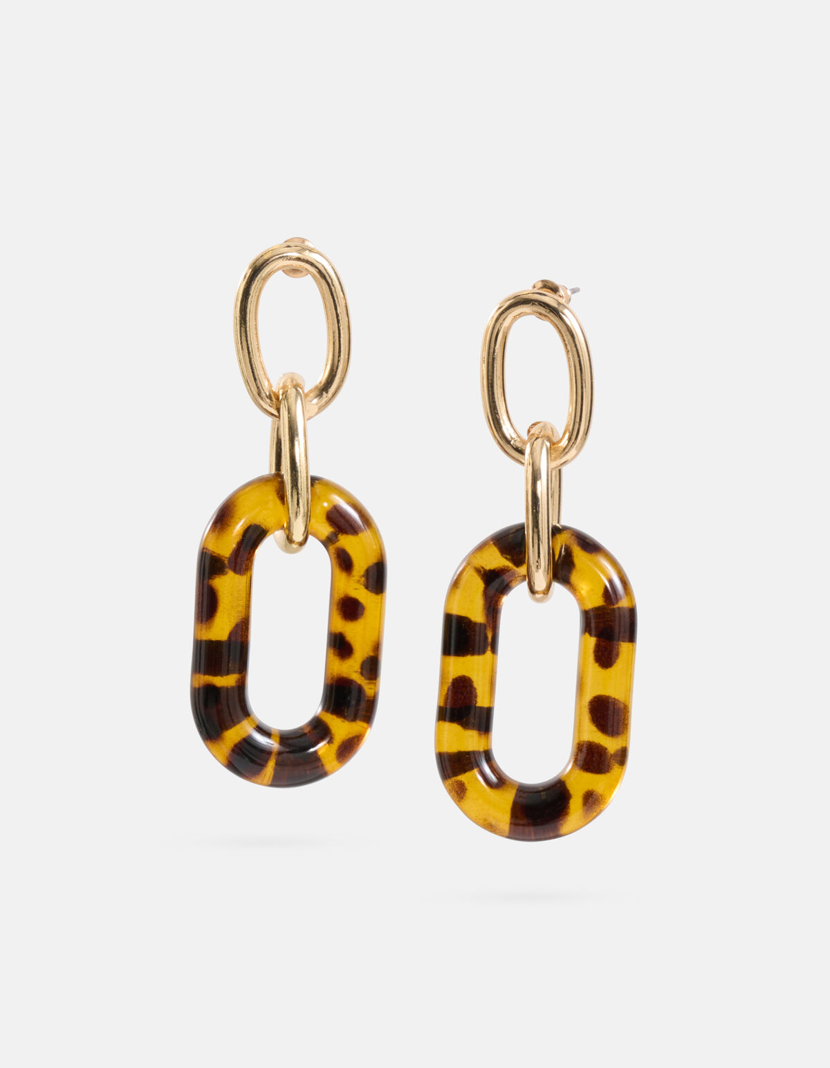 Leopard Chain Oorbellen Bruin SHOEBY ACCESSOIRES