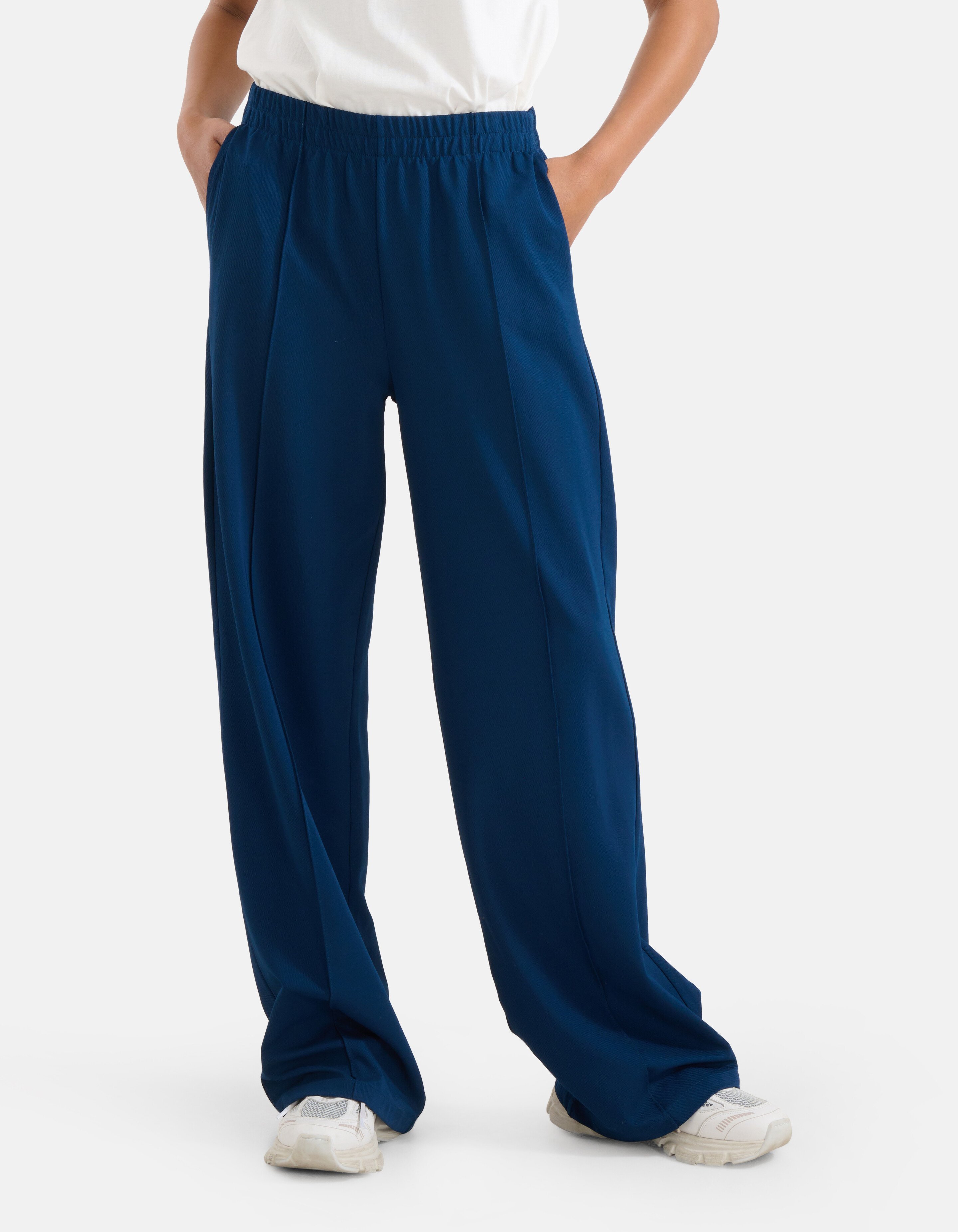 Basic Wide Leg Broek Blauw SHOEBY WOMEN