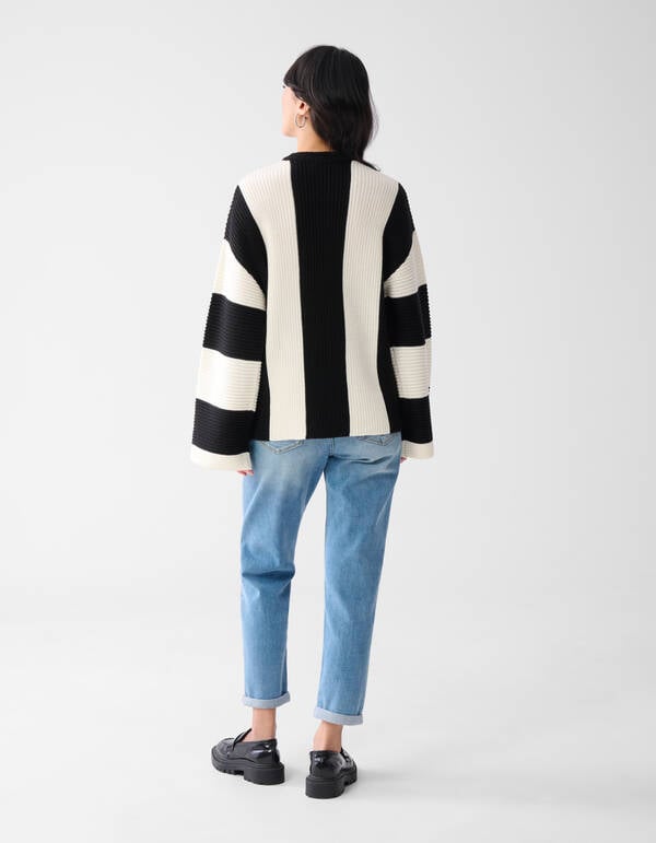 Gestreepte Trui Zwart/Wit SHOEBY WOMEN