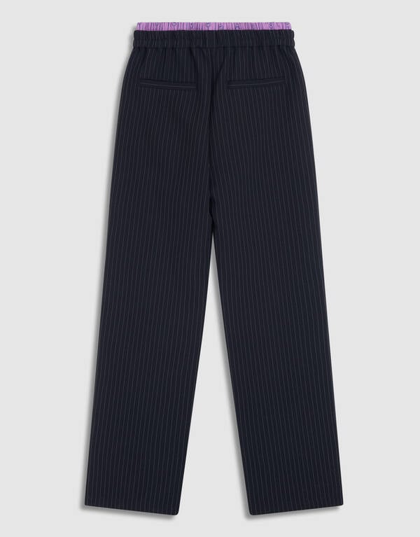 Smiley Pinstripe Broek Donkerblauw SHOEBY GIRLS
