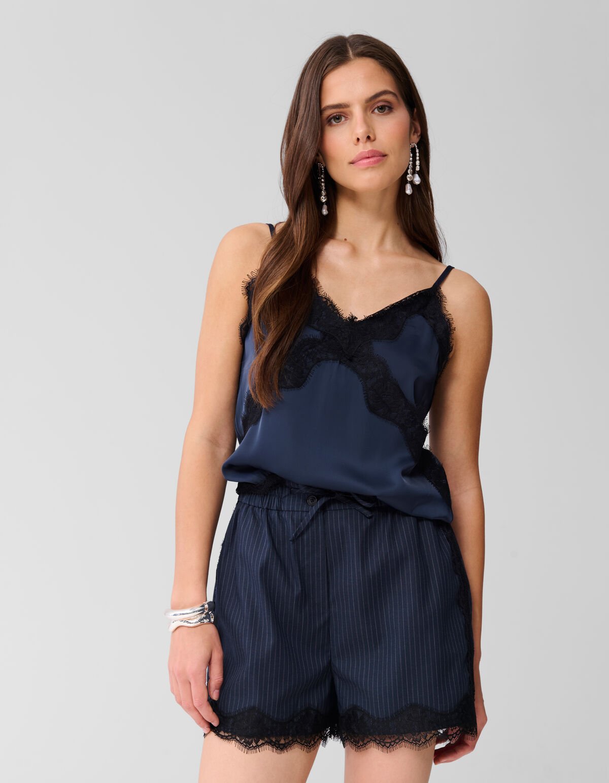 Kanten Top Donkerblauw SHOEBY WOMEN