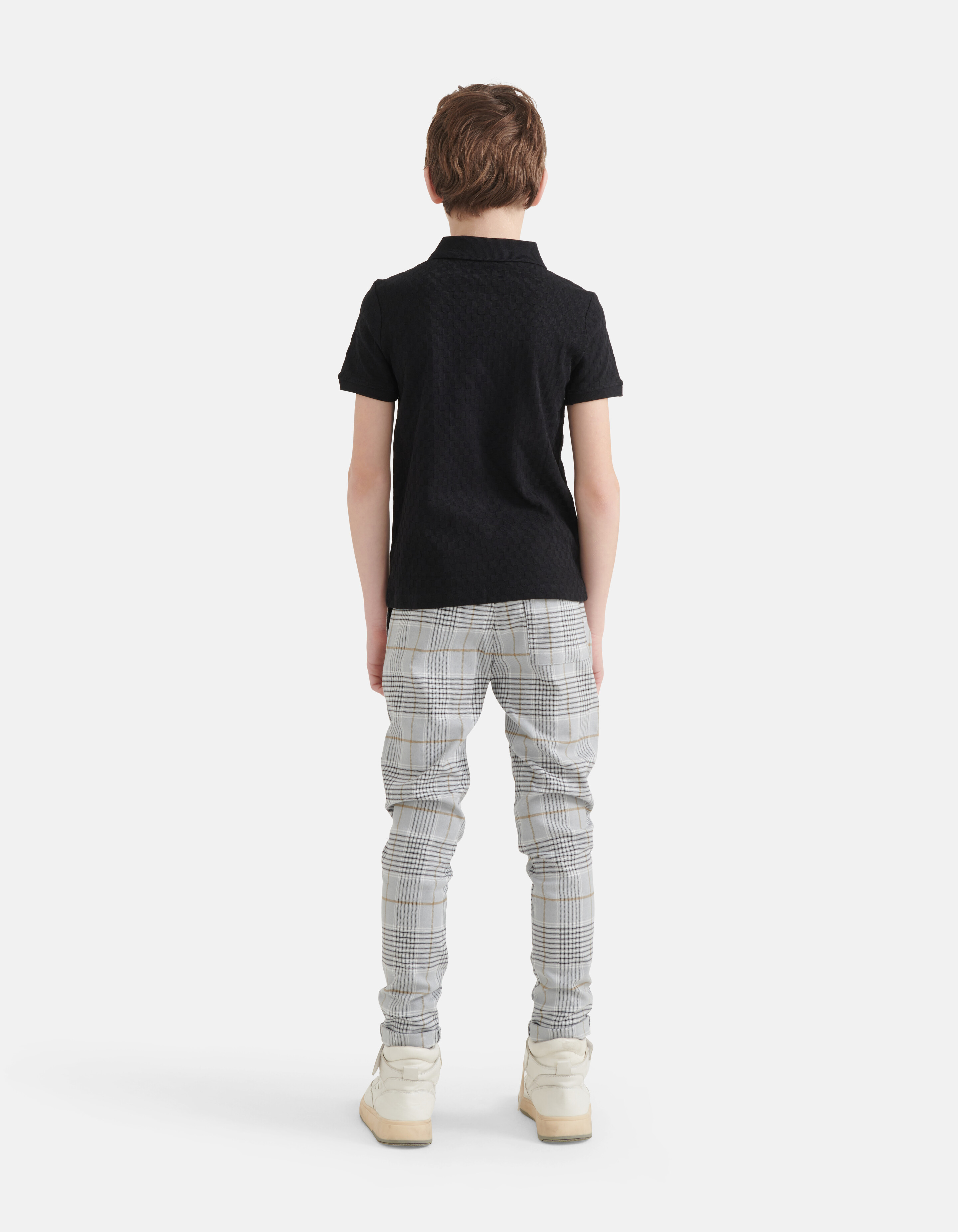 Blok Structuur Polo Zwart SHOEBY BOYS