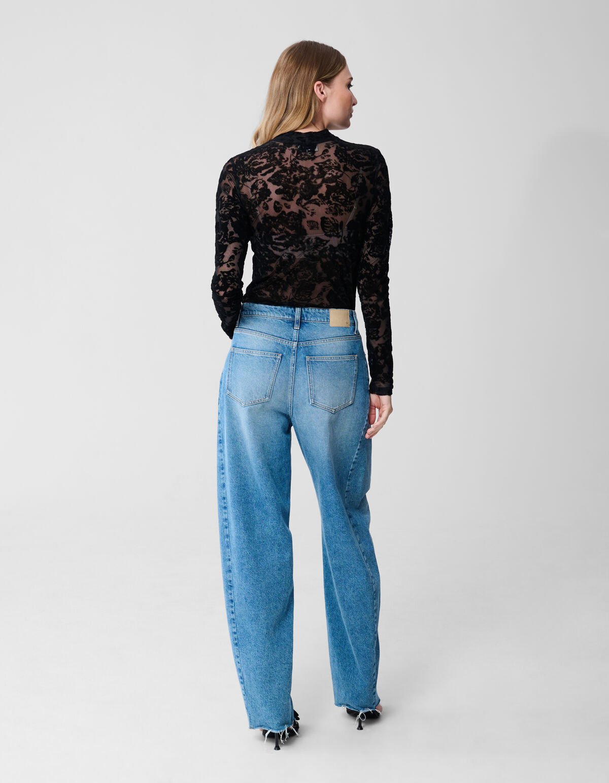 Roses Mesh Top Zwart SHOEBY WOMEN