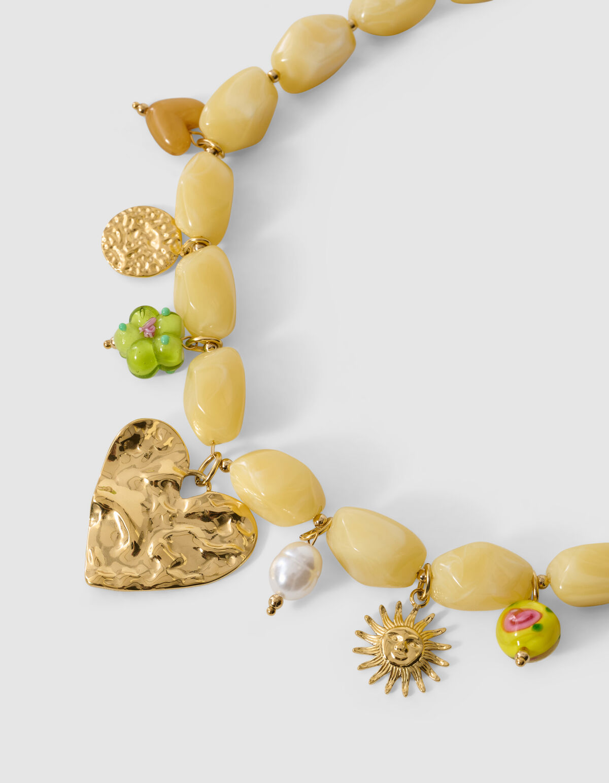 Beaded Charm Ketting Lichtgeel SHOEBY ACCESSOIRES