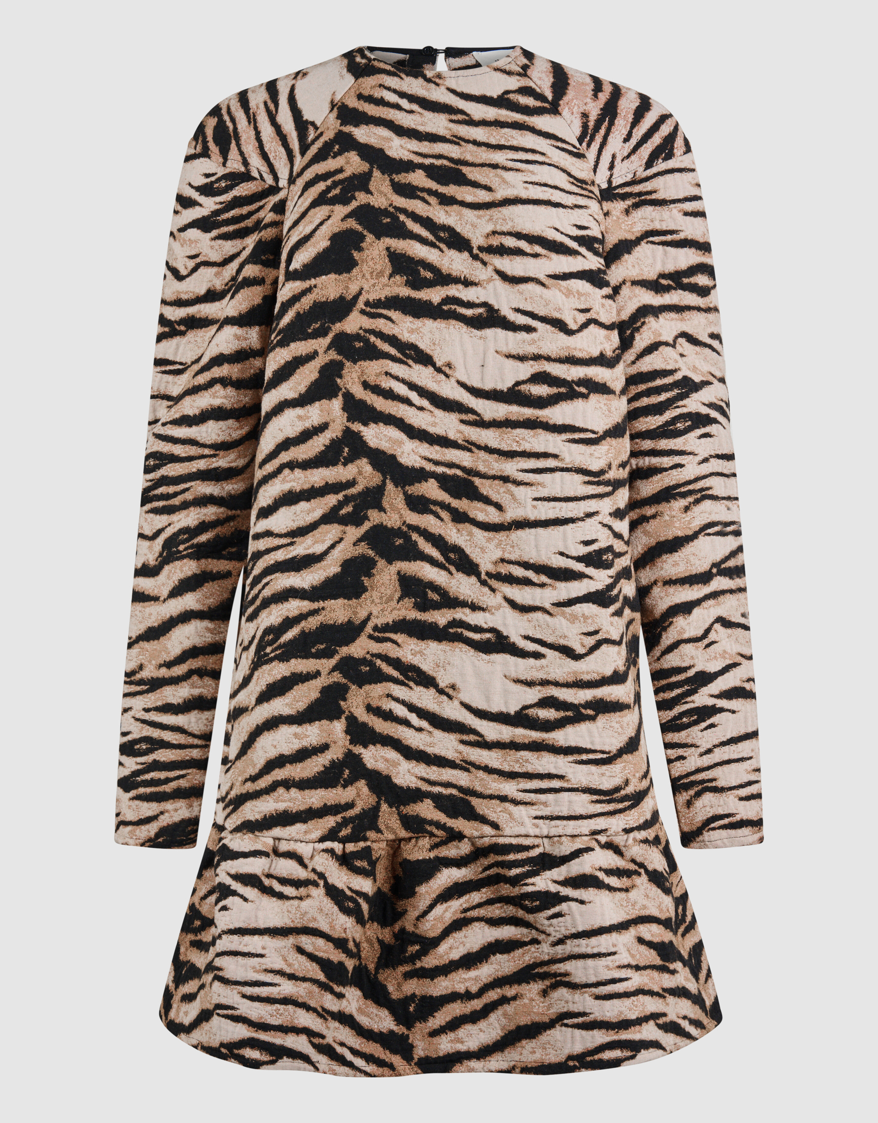 Jacquard Tiger MIni Jurk Lichtbruin SHOEBY WOMEN