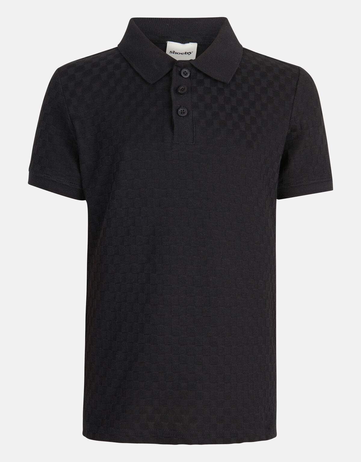 Blok Structuur Polo Zwart SHOEBY BOYS