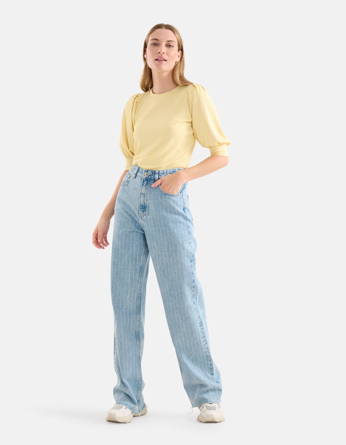 Rib Top Lichtgeel SHOEBY WOMEN
