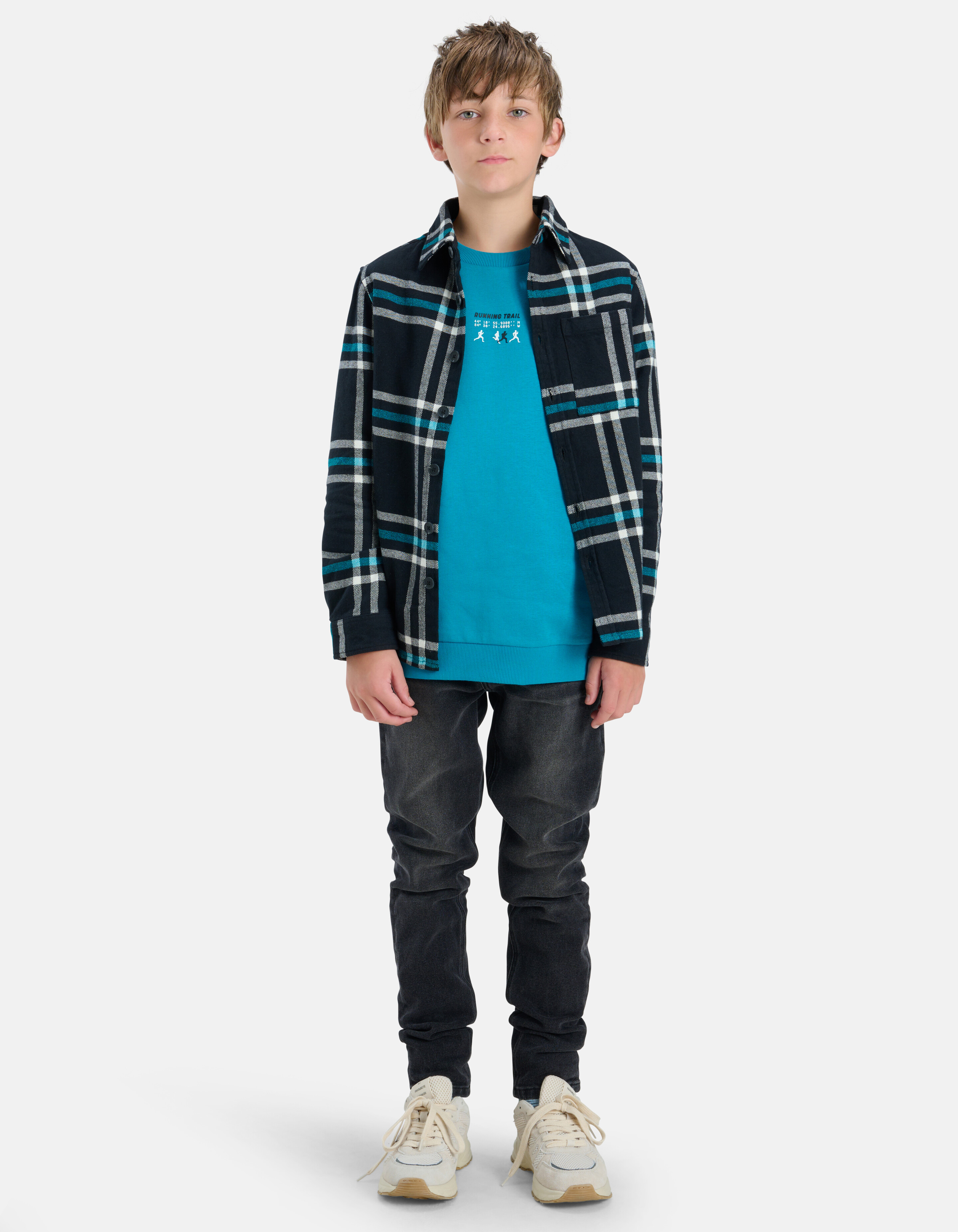 Geruit Overshirt Zwart SHOEBY BOYS