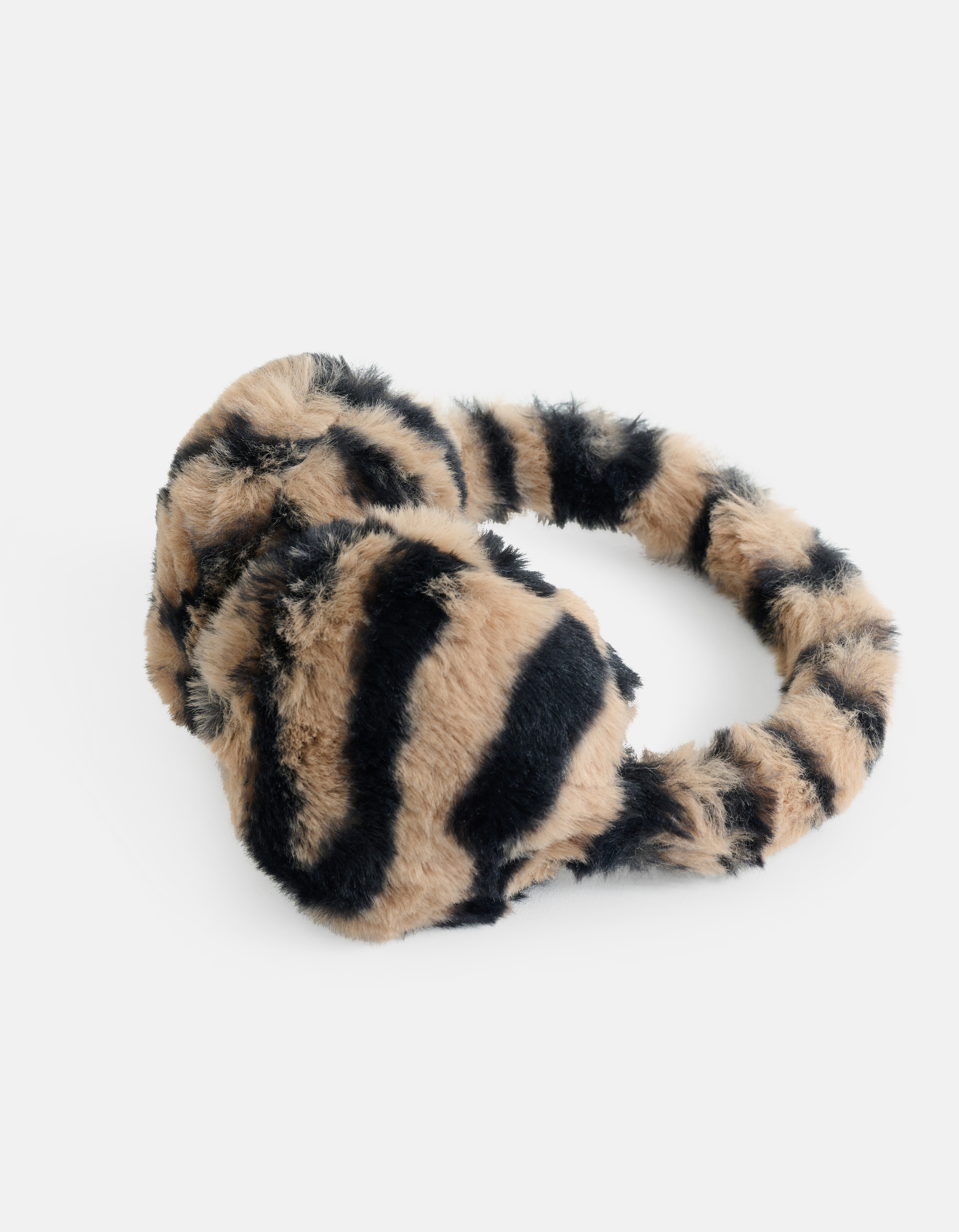 Zebra Faux Fur Oorwarmers Bruin SHOEBY ACCESSOIRES
