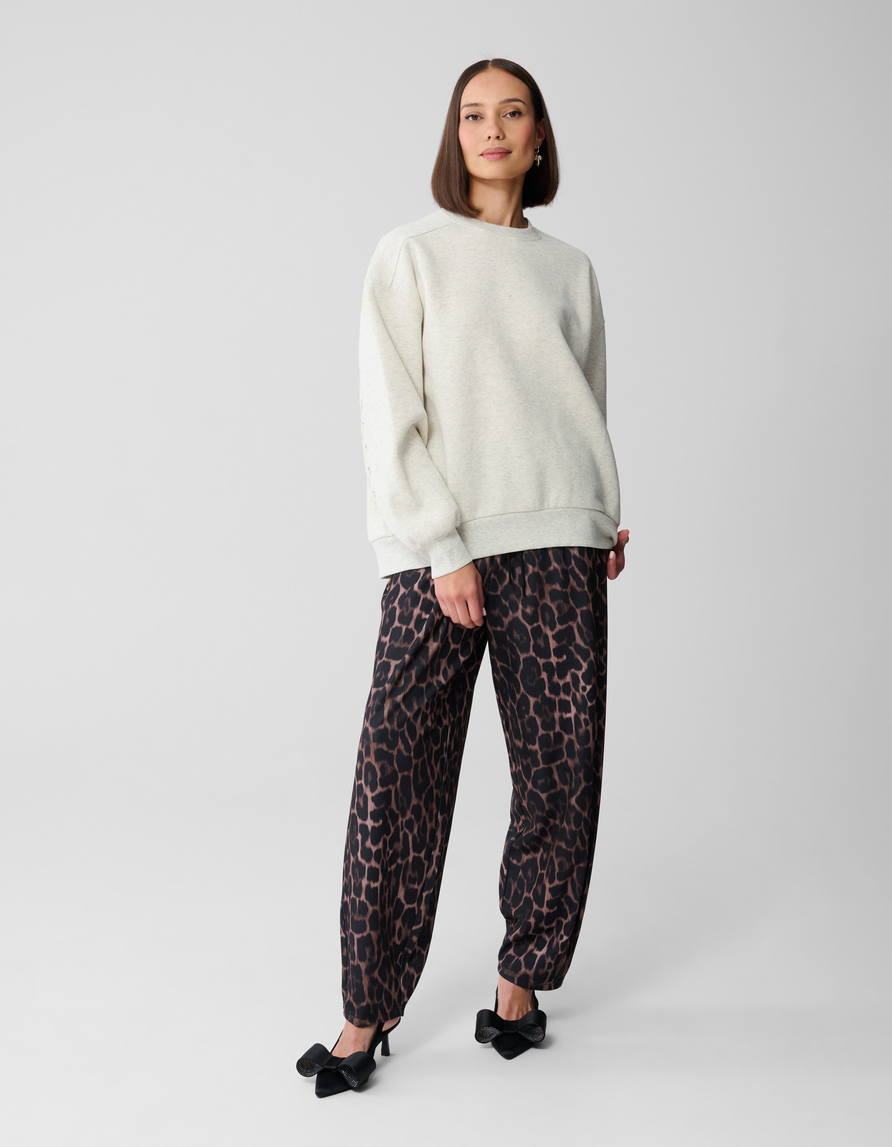 Lace Up Sweater Lichtgrijs SHOEBY WOMEN