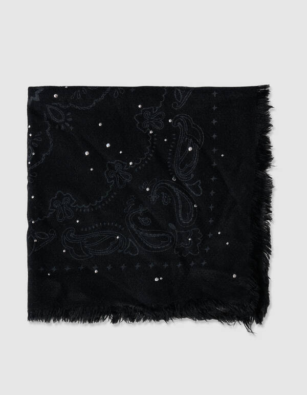 Embellished Paisley Sjaal Zwart SHOEBY ACCESSOIRES
