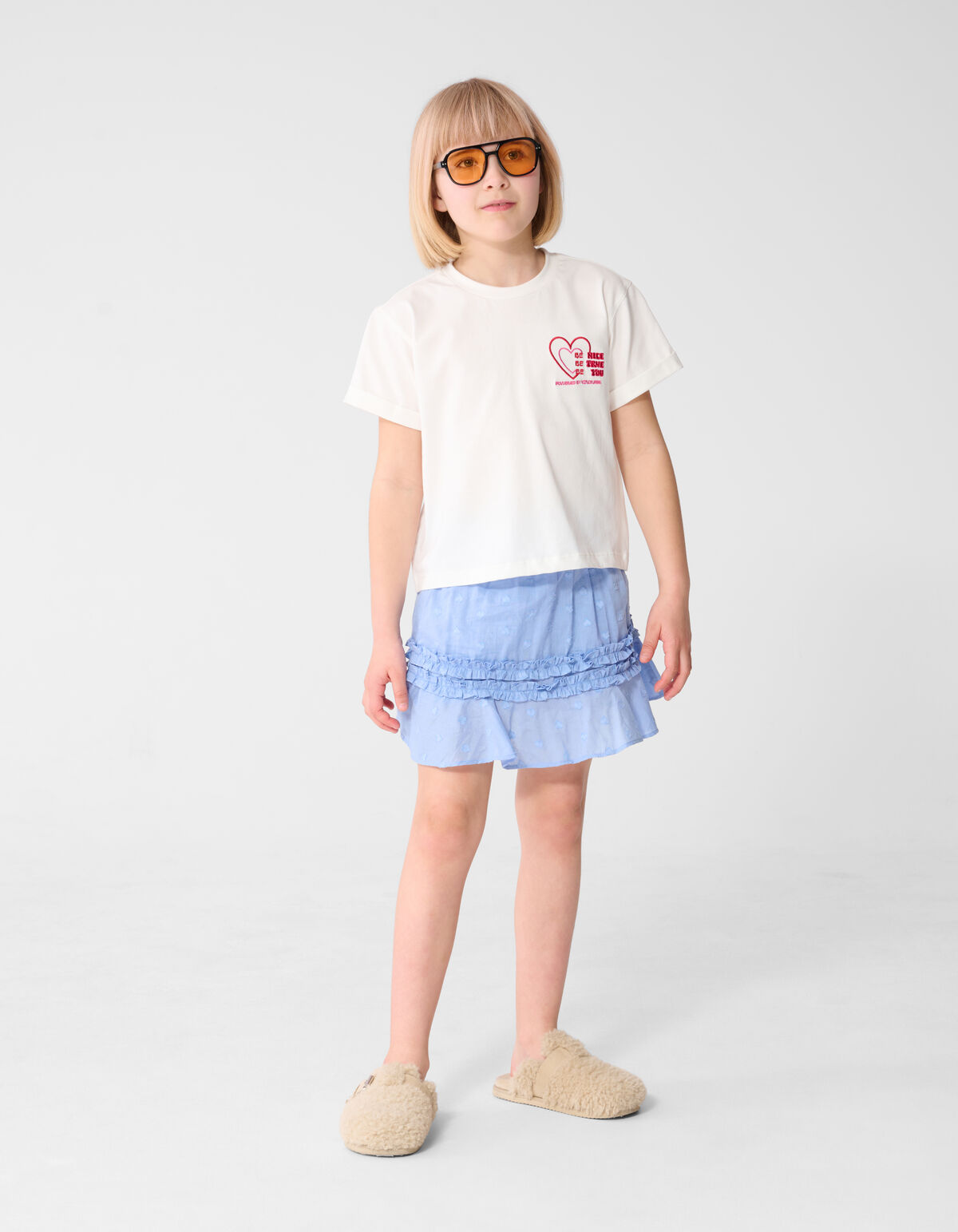 Ruffle Heart Mini Rok Lichtblauw SHOEBY GIRLS