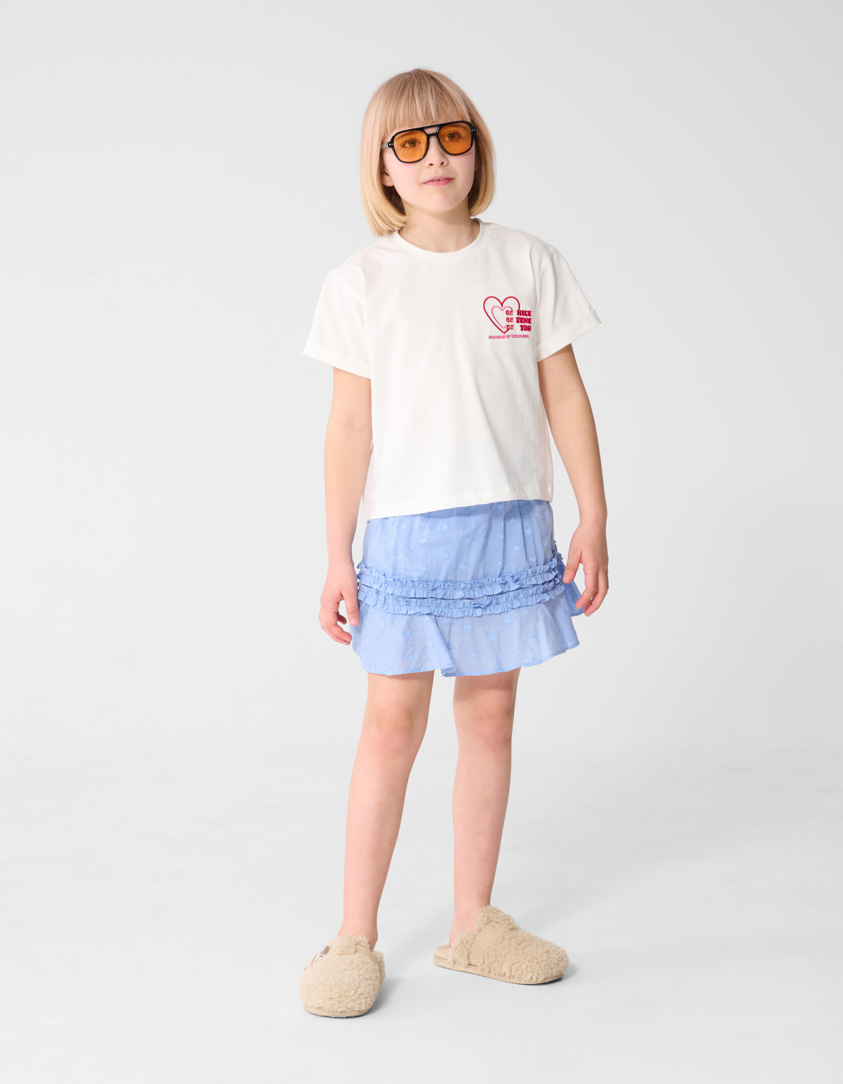 Ruffle Heart Mini Rok Lichtblauw SHOEBY GIRLS