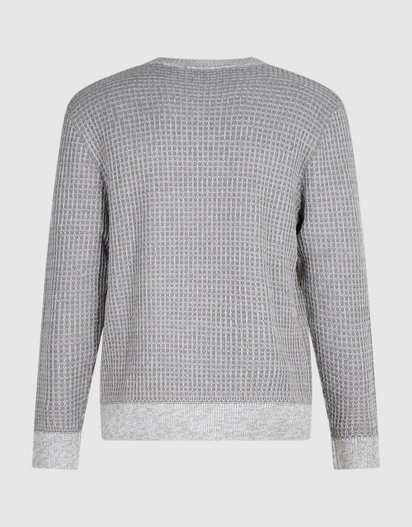 Waffle Crewneck Trui Lichtgrijs SHOEBY MEN