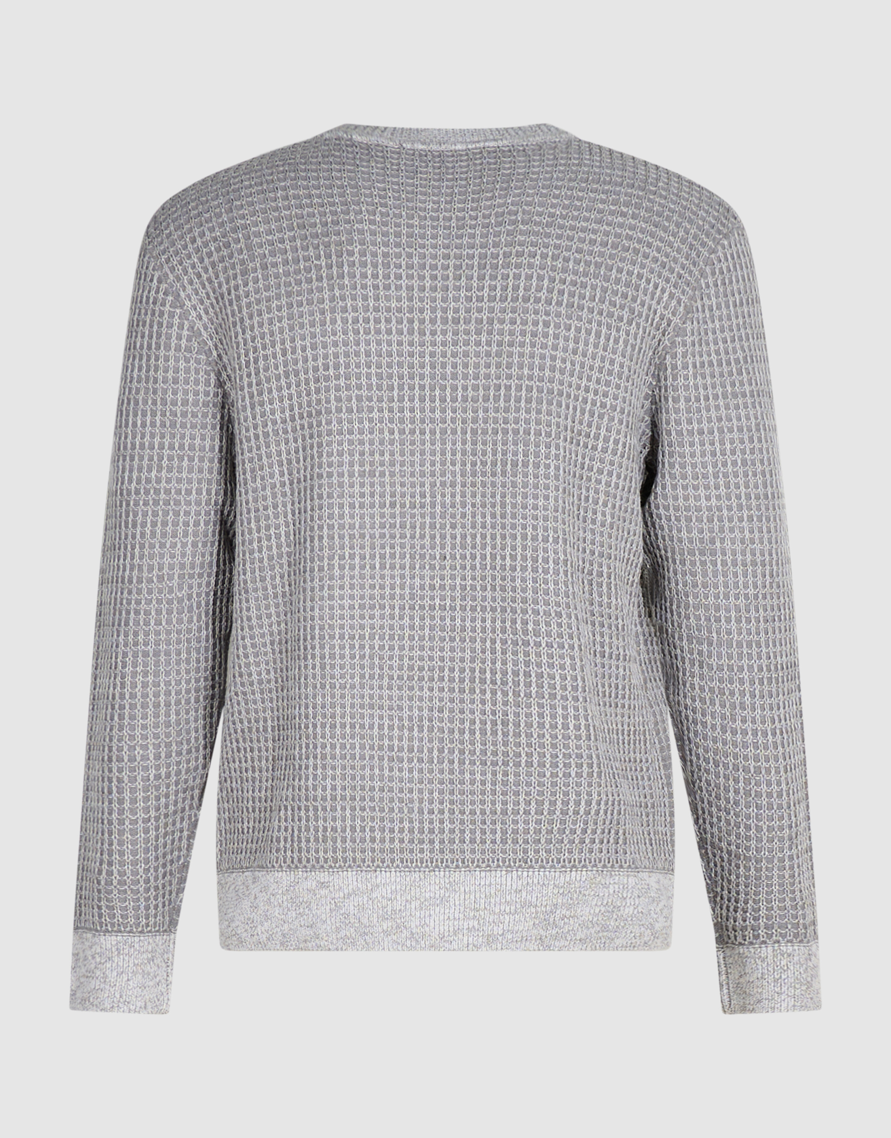 Waffle Crewneck Trui Lichtgrijs SHOEBY MEN
