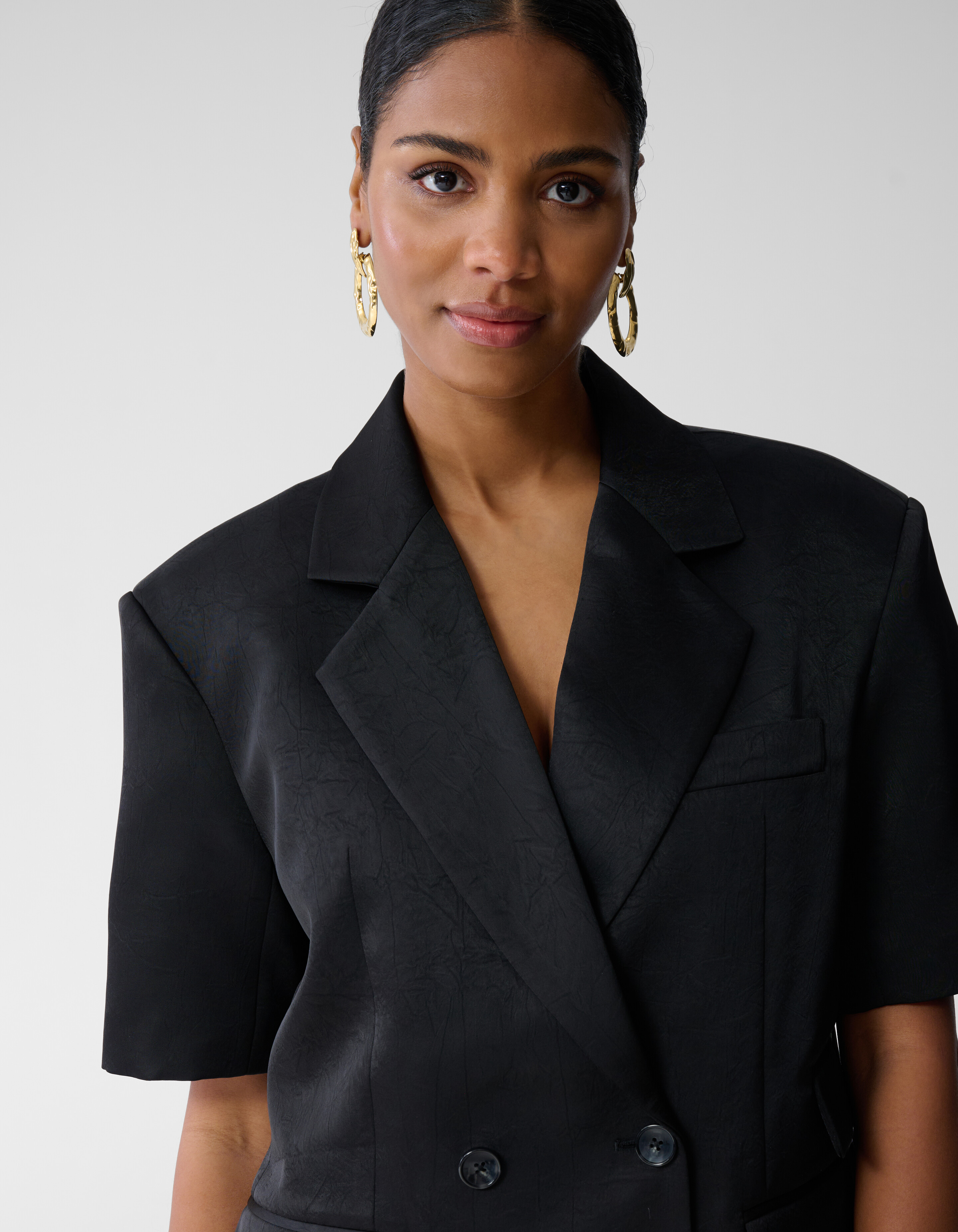 Short Sleeve Blazer Zwart SHOEBY WOMEN