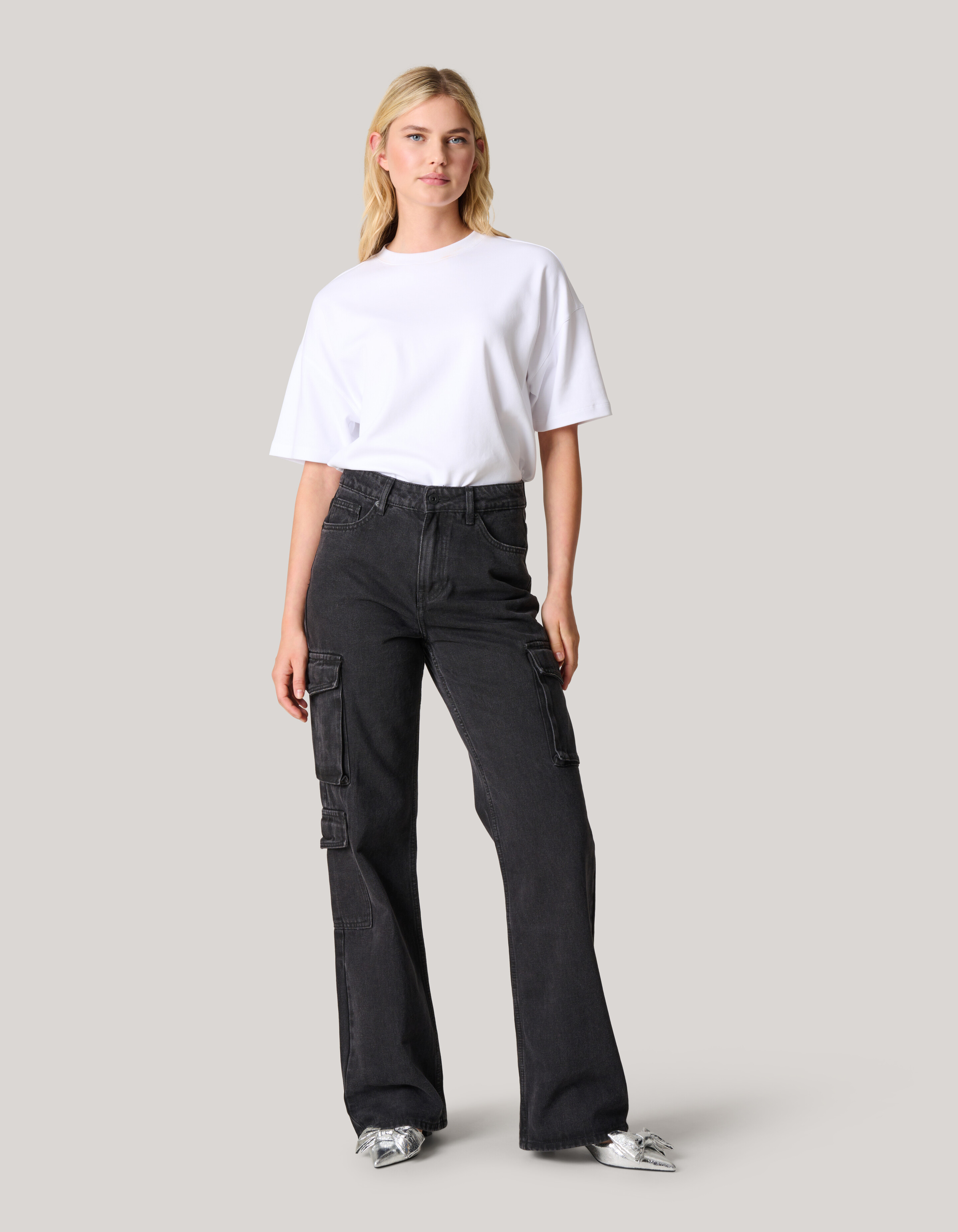 Cargo Loose Fit Jeans Zwart SHOEBY WOMEN