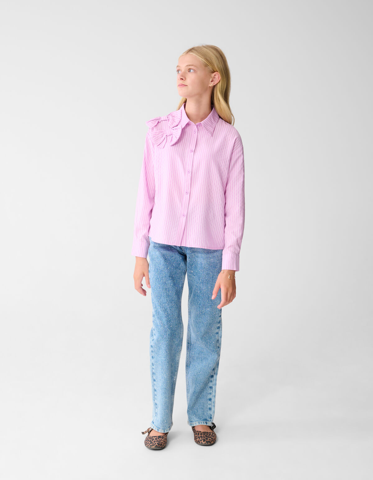 Stripe Strik Blouse Roze SHOEBY GIRLS