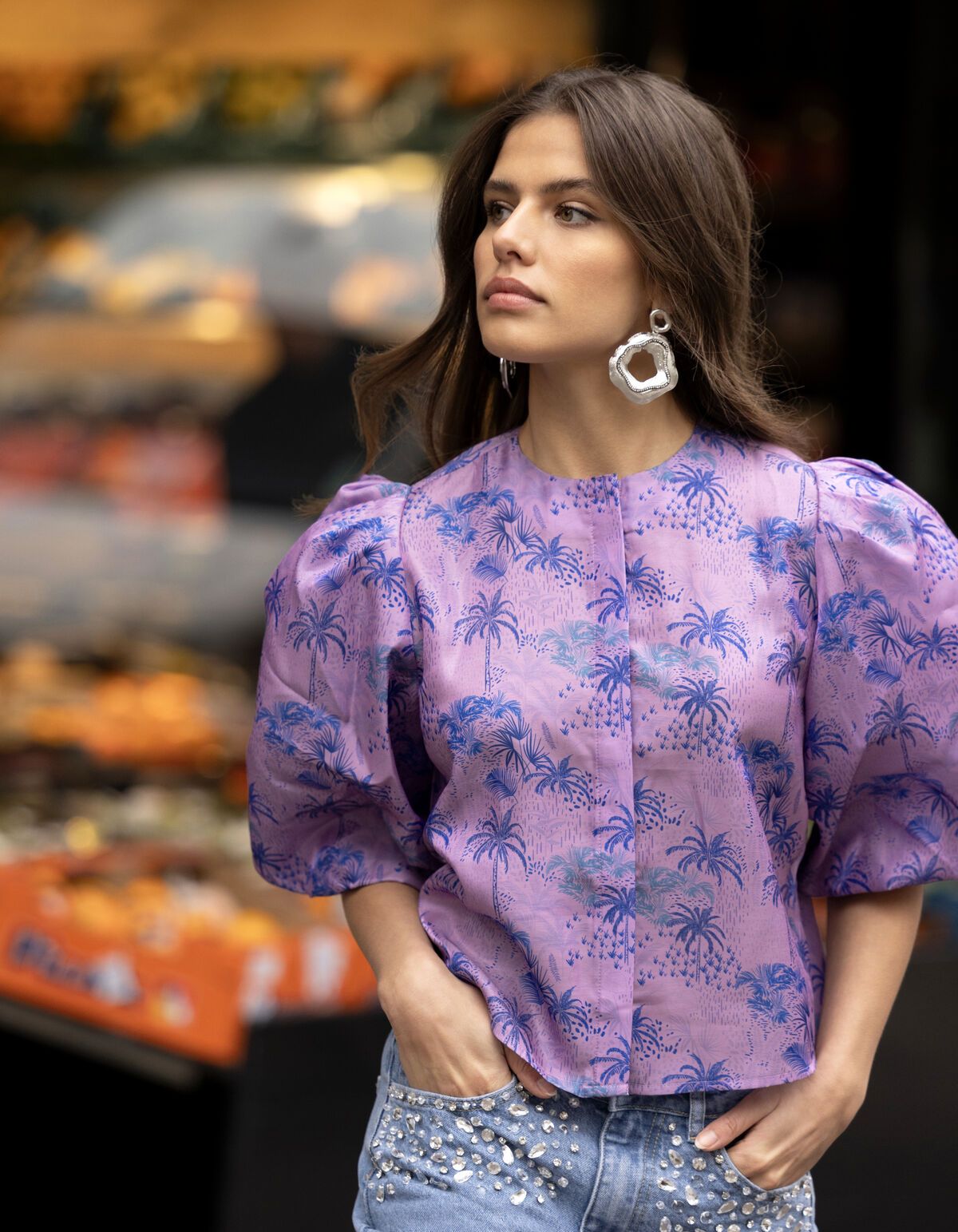 Puff Blouse Paars SHOEBY WOMEN