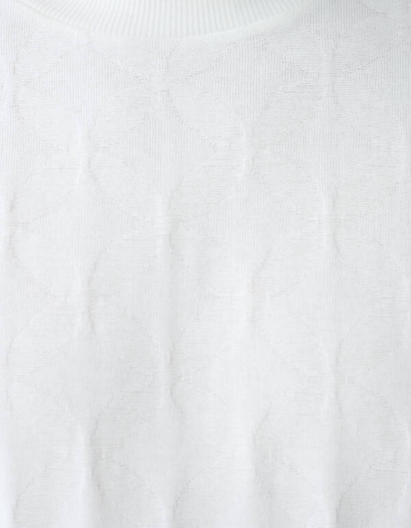 Jacquard Spark Logo T-shirt Gebroken Wit SHOEBY MEN