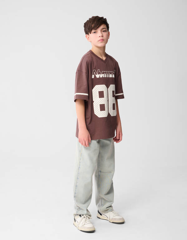 Oversized Rugby T-shirt Bruin SHOEBY BOYS