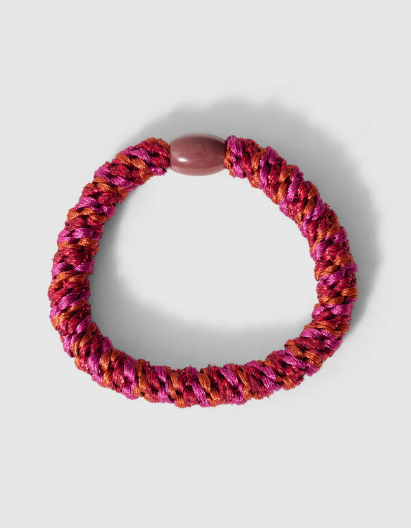 Lurex Haarelastiek Donkeroze/Oranje SHOEBY ACCESSOIRES