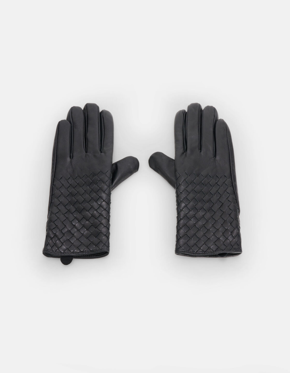 Gevlochten Leren Handschoenen Zwart SHOEBY ACCESSOIRES