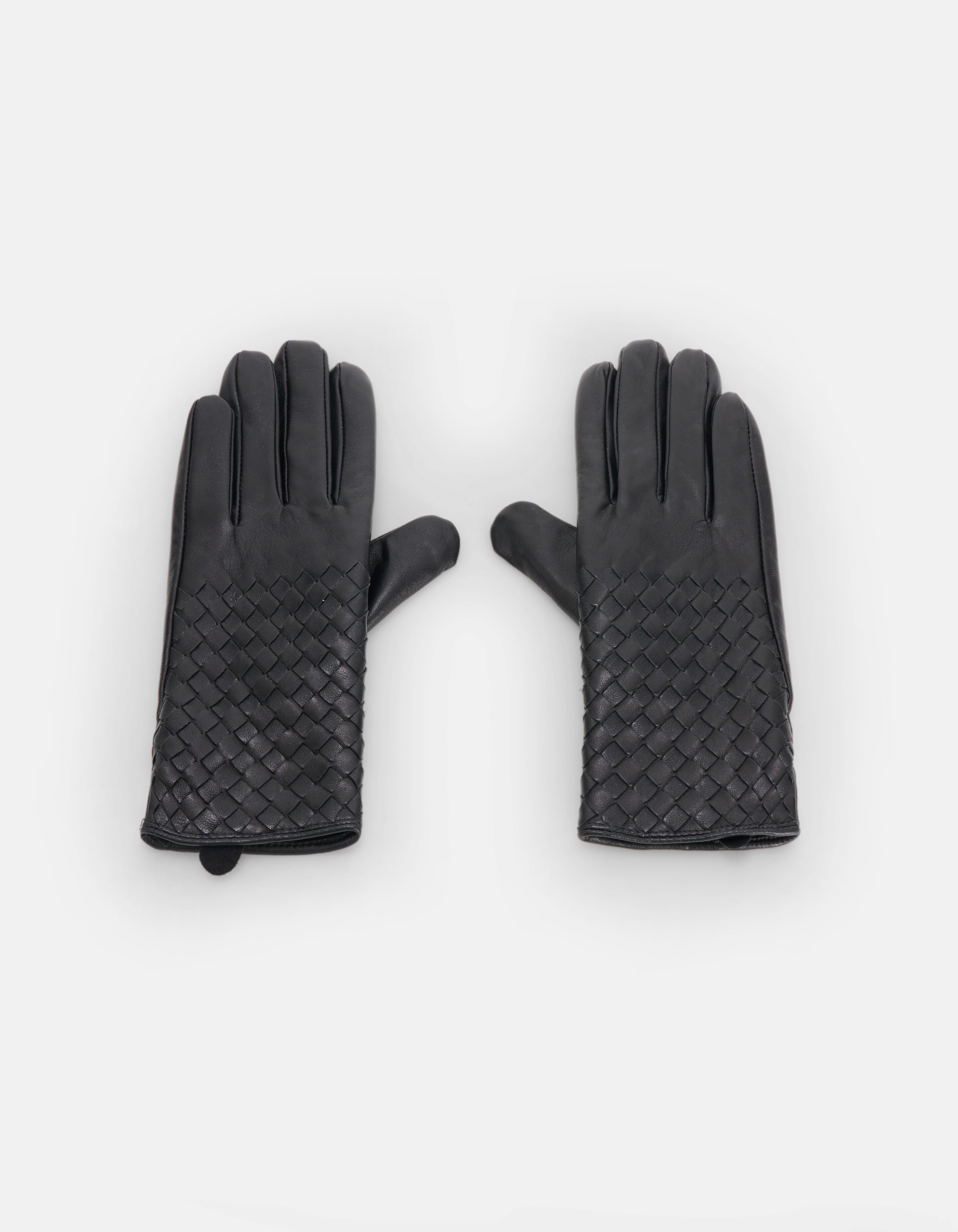 Gevlochten Leren Handschoenen Zwart SHOEBY ACCESSOIRES