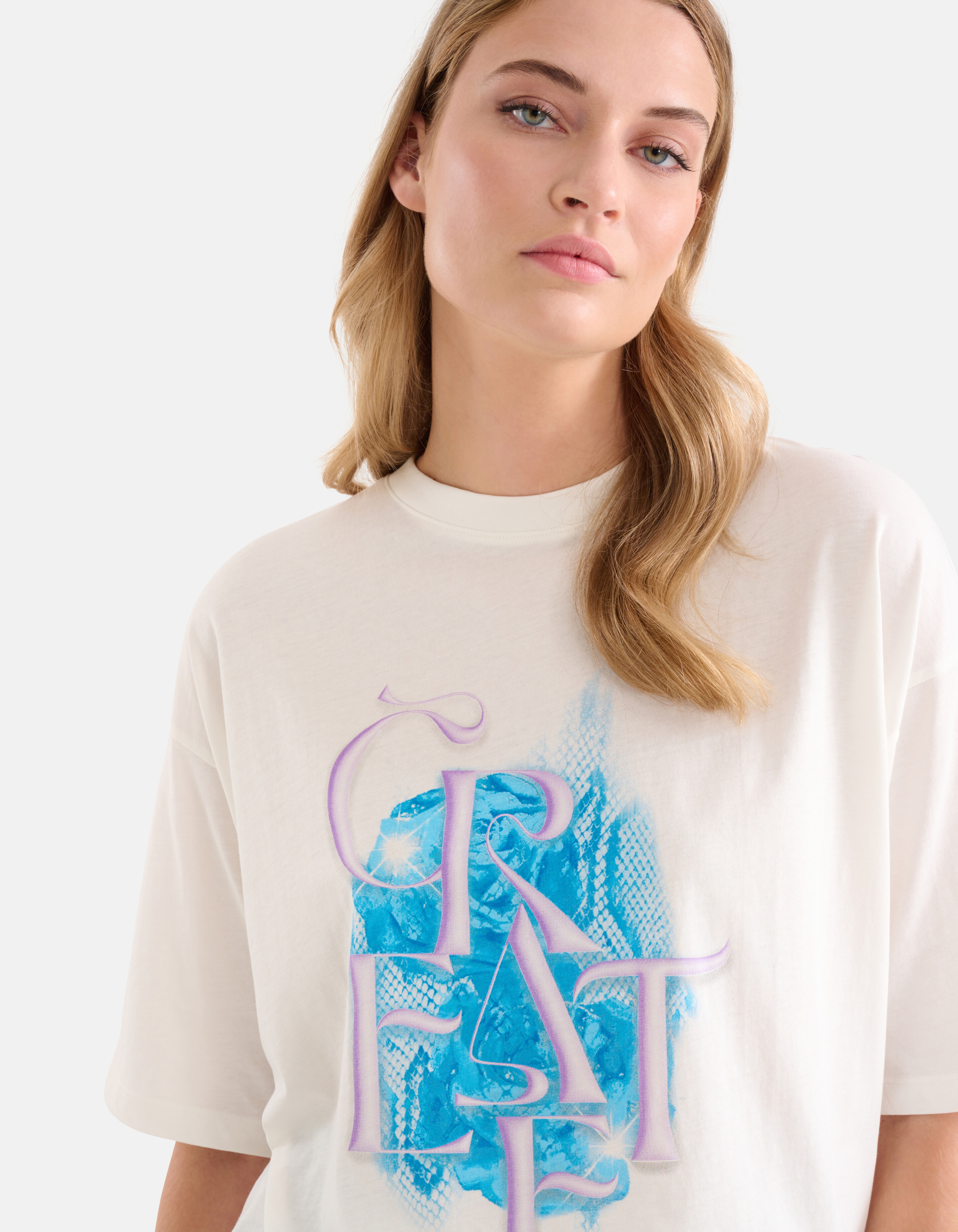 Artwork T-shirt Gebroken Wit SHOEBY WOMEN