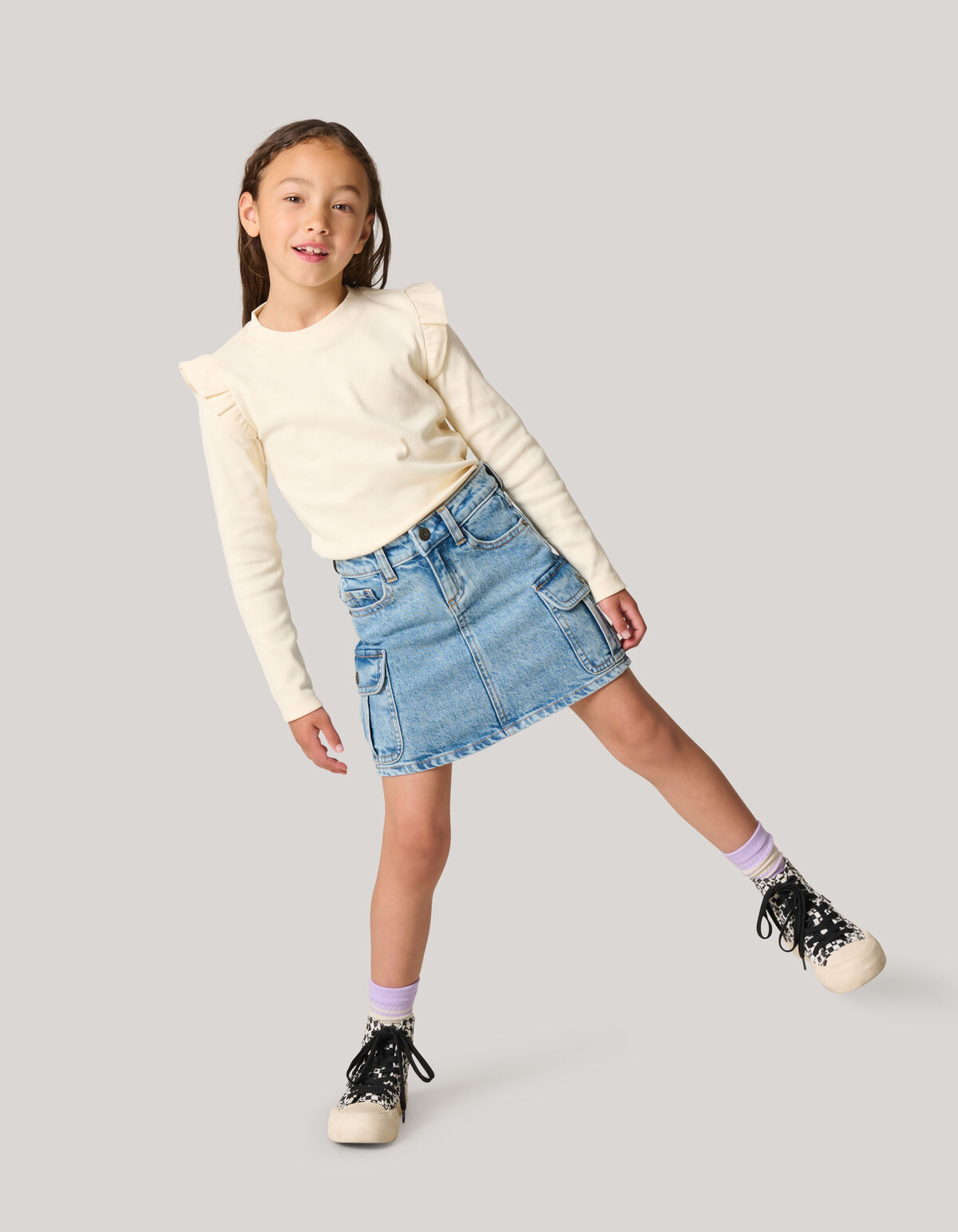 Denim Cargo Rok Blauw SHOEBY GIRLS