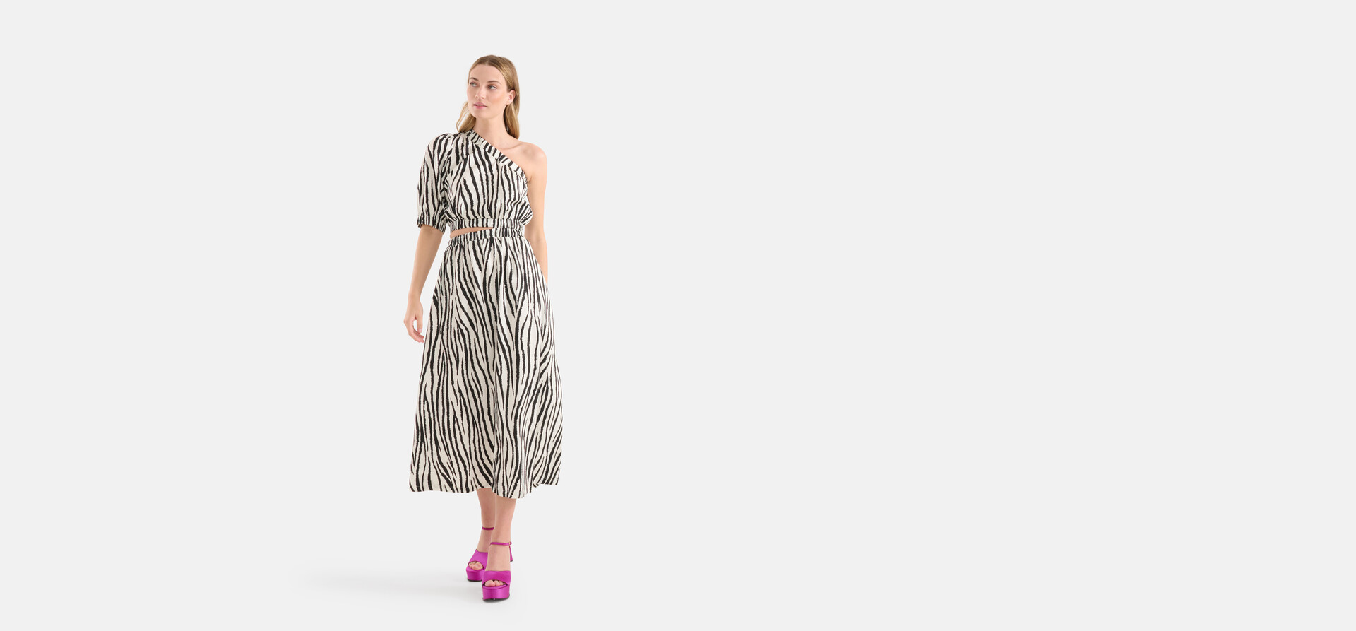 Zebra Printed Jurk Zwart/Wit SHOEBY WOMEN