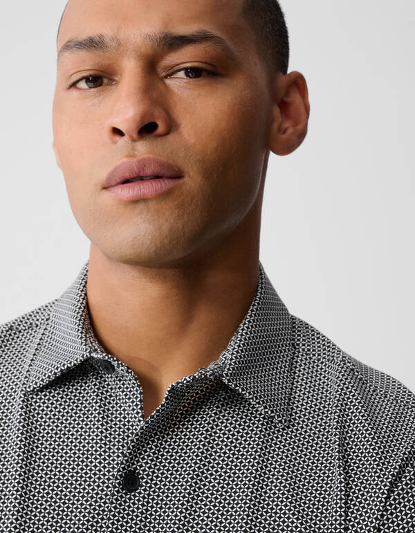 Printed Logo Overhemd Gebroken Wit SHOEBY MEN