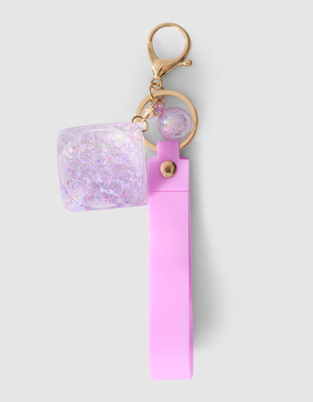 Glitter Dobbelsteen Sleutelhanger Paars SHOEBY ACCESSOIRES