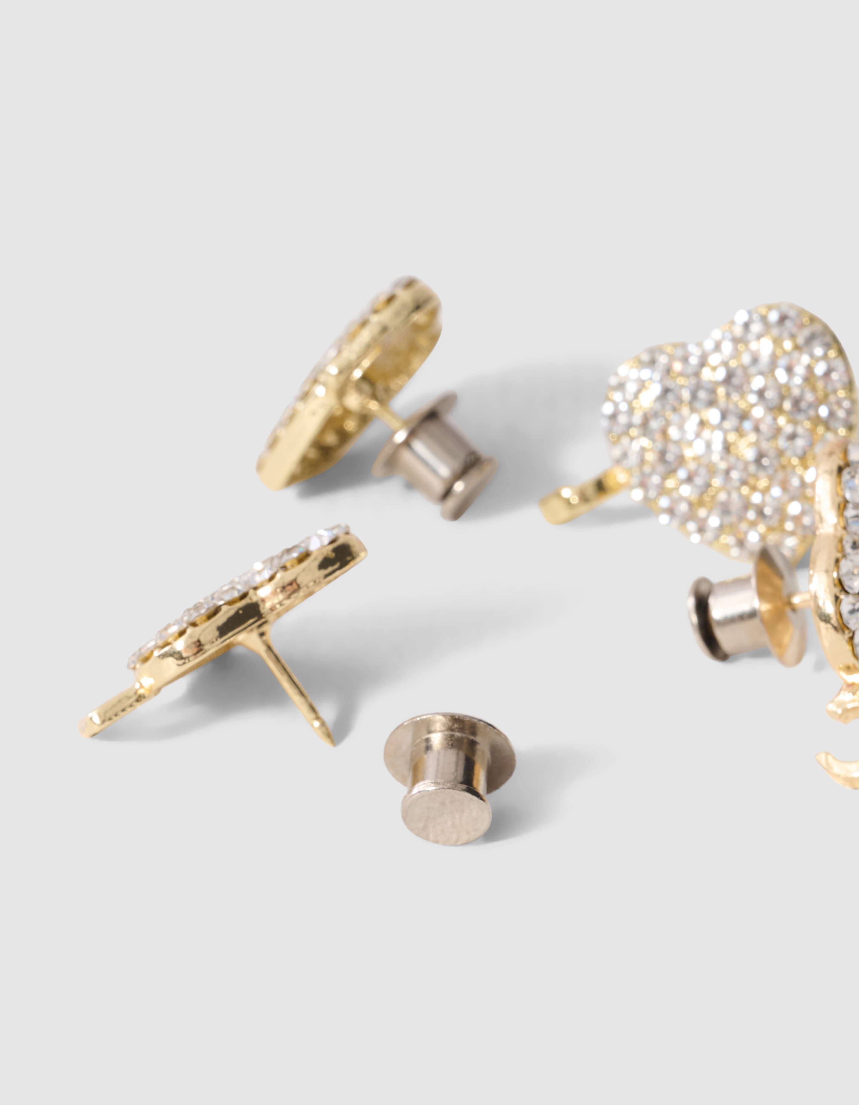 Strass Heart Jeans Pins Goud SHOEBY ACCESSOIRES
