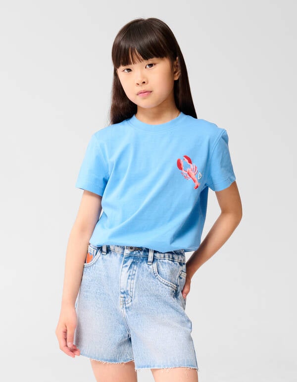 Kreeft Artwork T-shirt Lichtblauw SHOEBY GIRLS