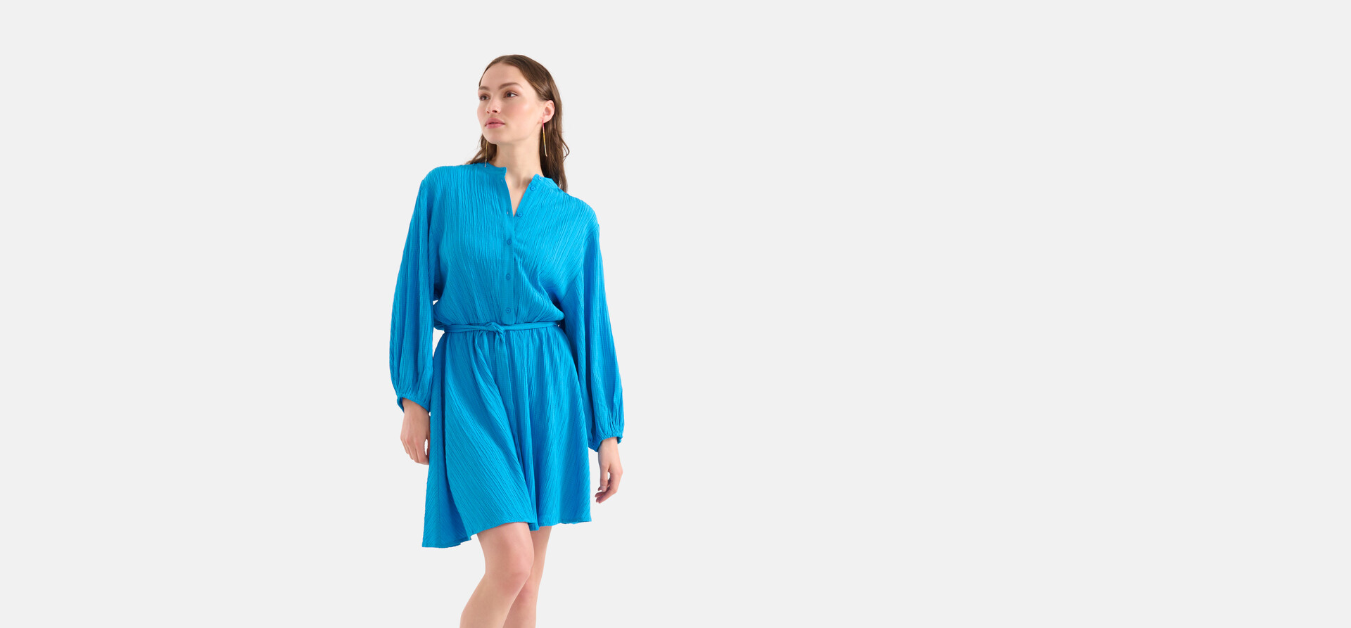 Structuur Jurk Blauw SHOEBY WOMEN