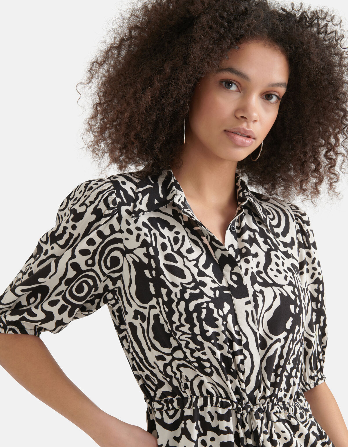 Printed Jurk Zwart/Wit SHOEBY WOMEN