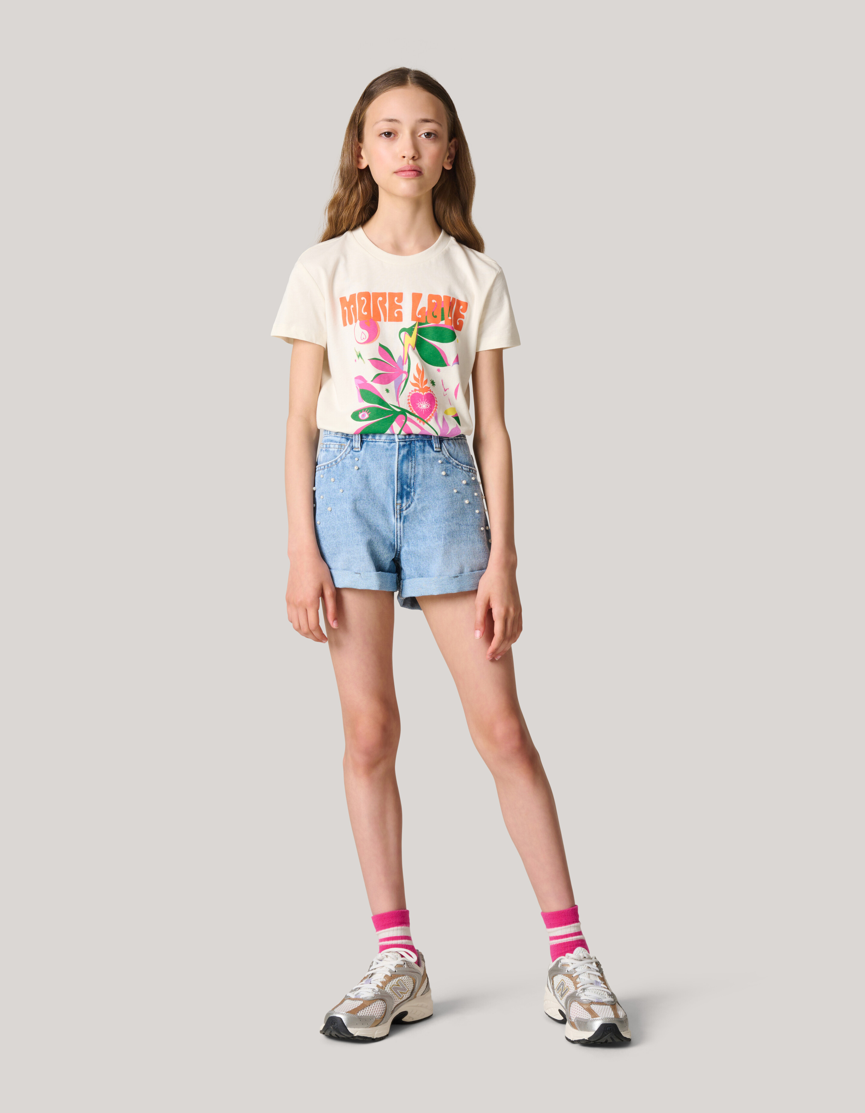 Artwork T-shirt Gebroken Wit SHOEBY GIRLS