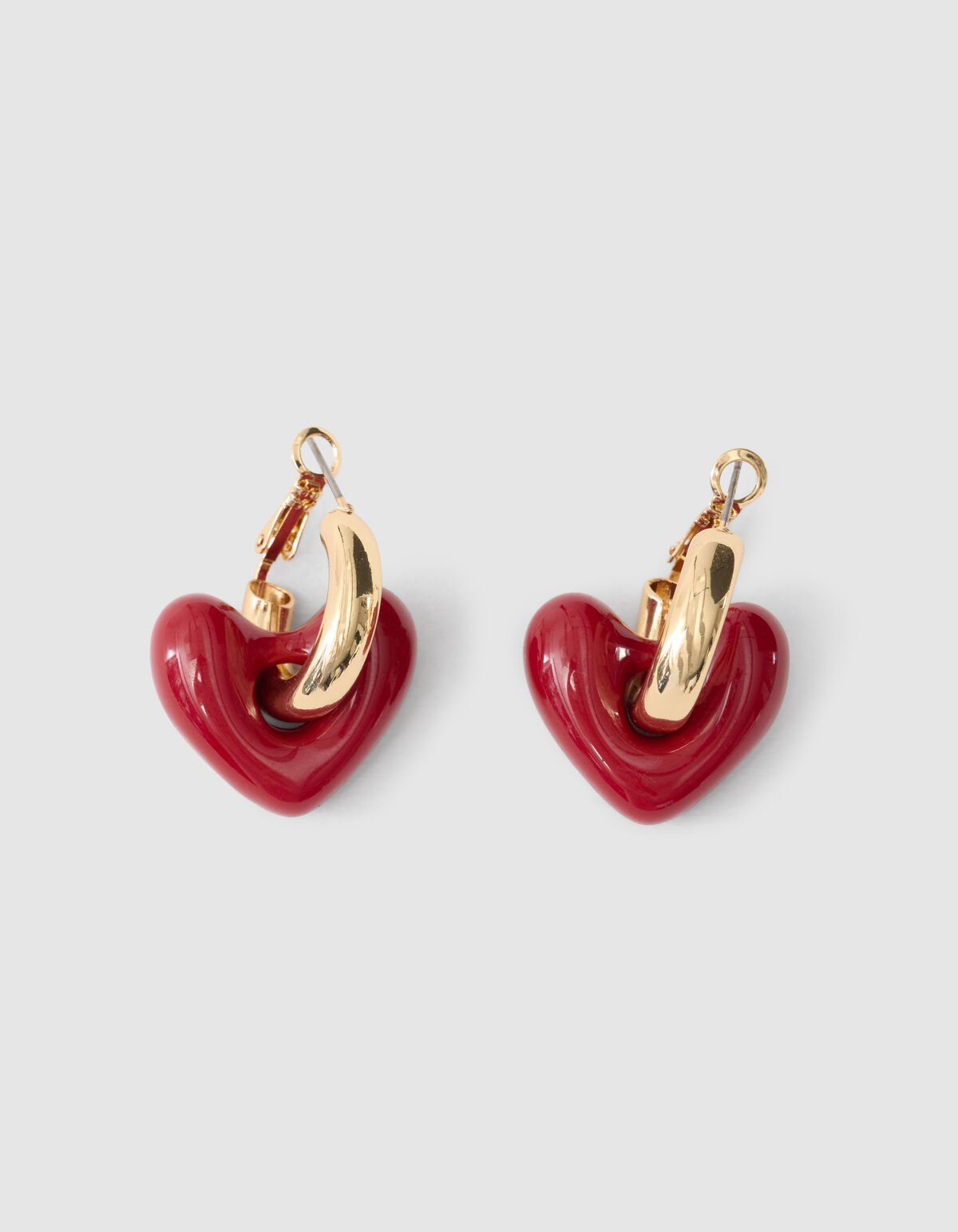 Small Heart Hoops Oorbellen Rood SHOEBY ACCESSOIRES