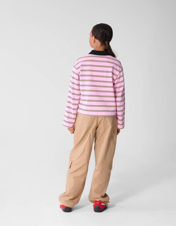 Rhinestone Longsleeve Polo Roze SHOEBY GIRLS