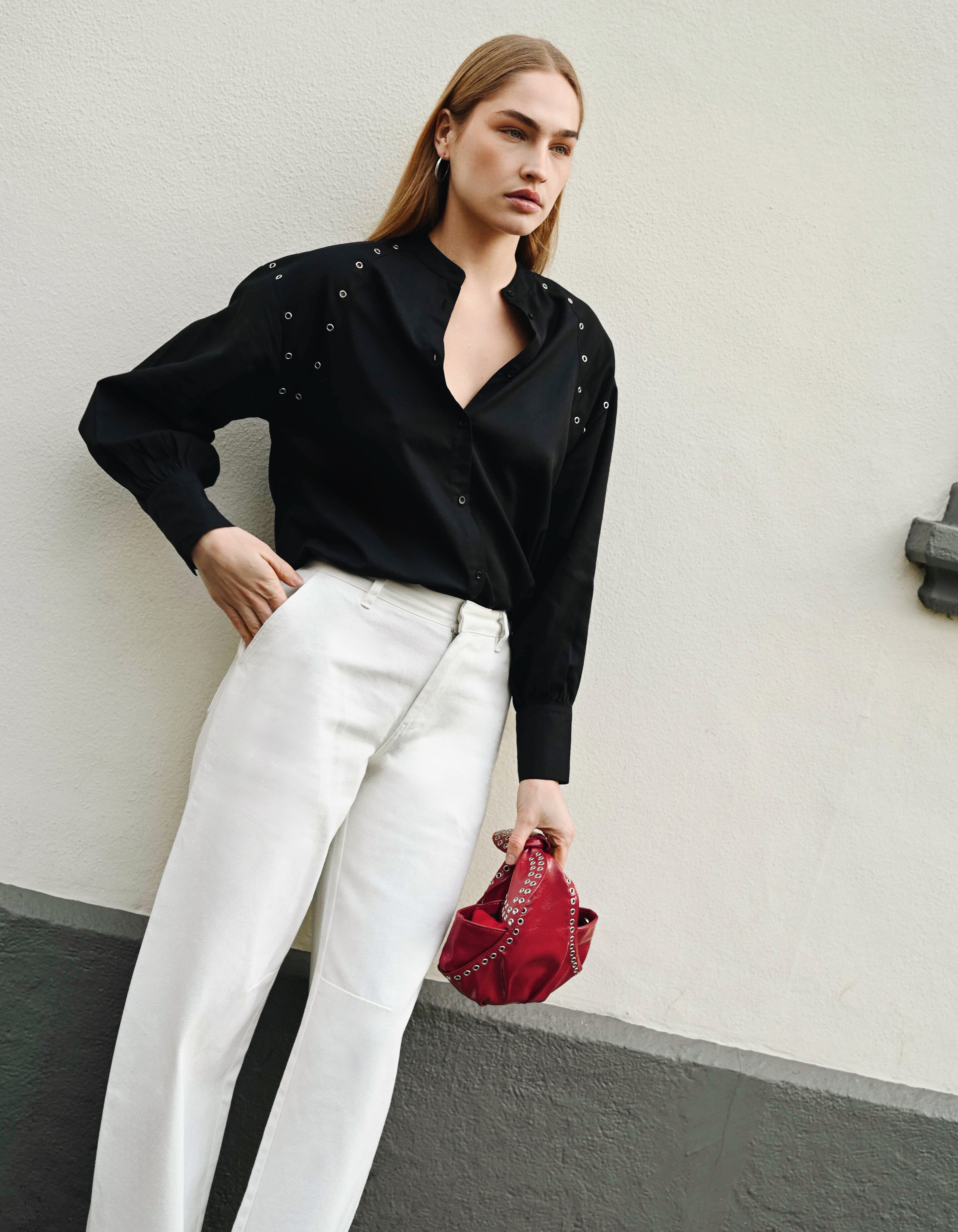 Eyelet Blouse Zwart SHOEBY WOMEN