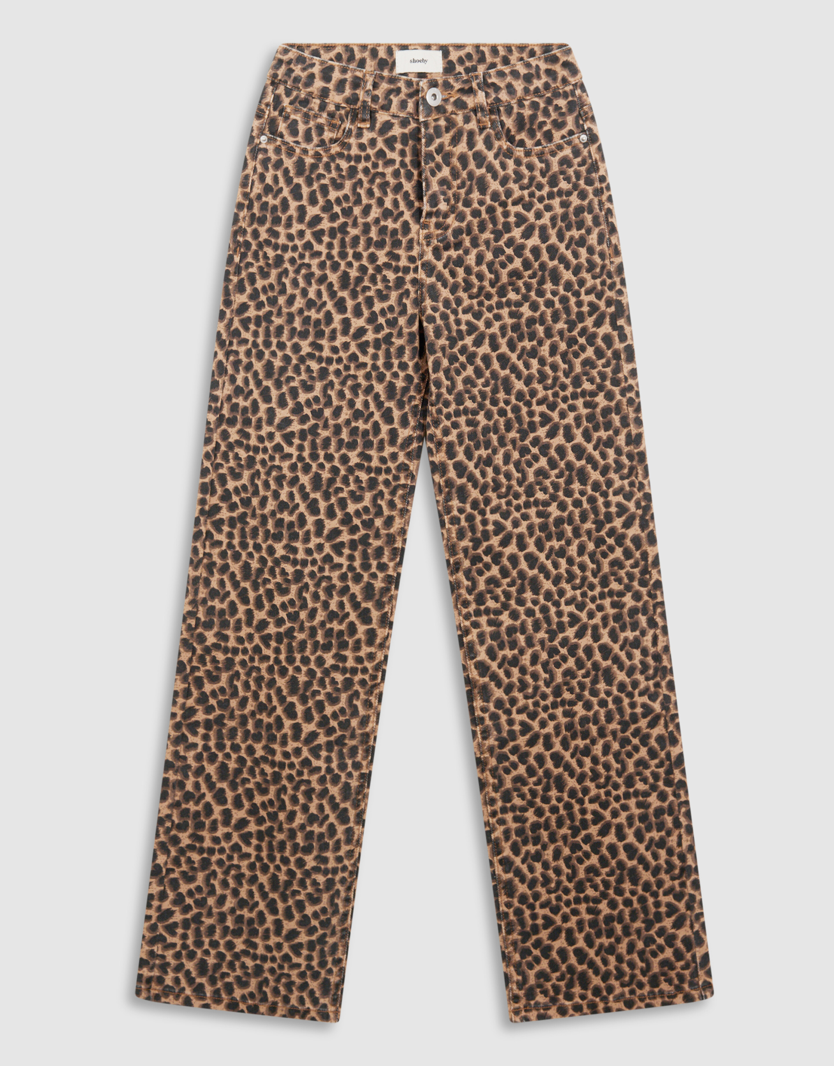 Leopard Wide leg Jeans Bruin SHOEBY GIRLS