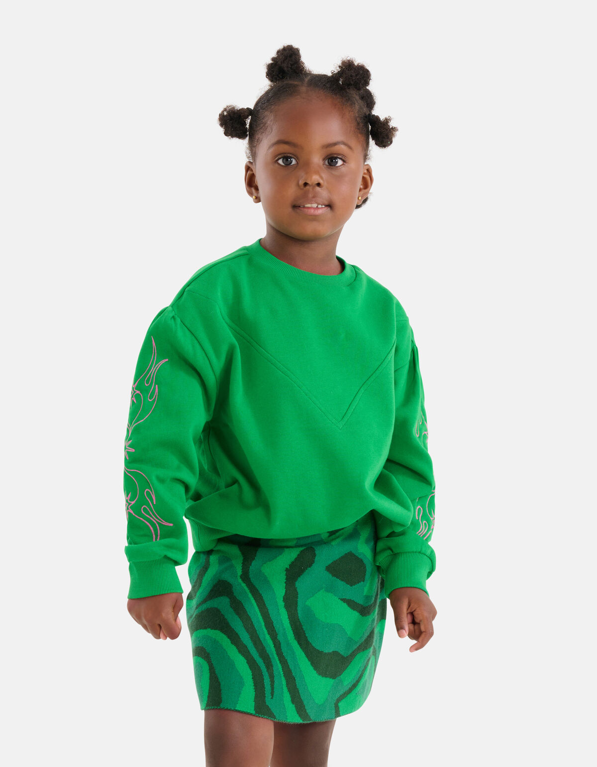 Embroidery Sweater Groen SHOEBY GIRLS