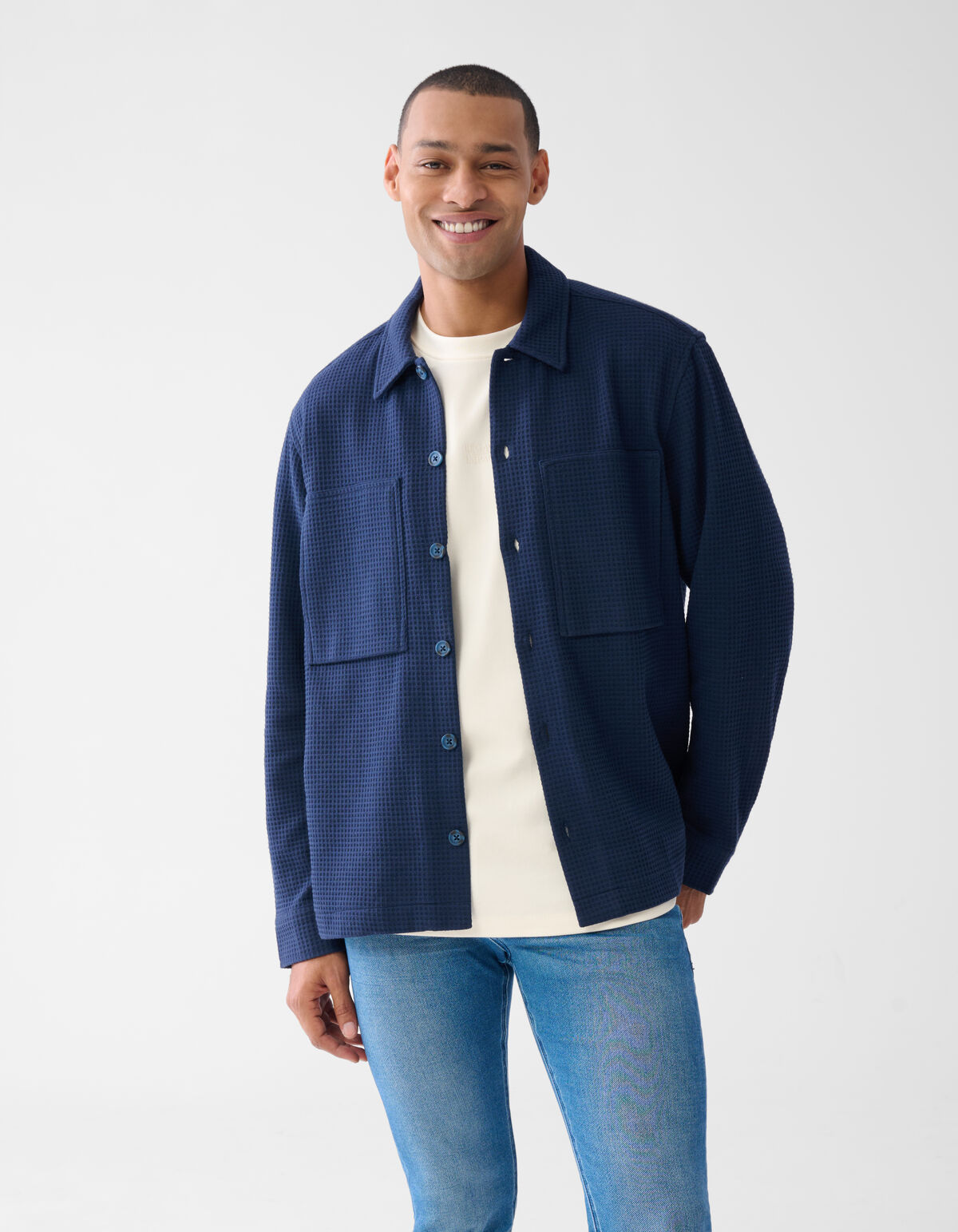 Structuur Overshirt Donkerblauw SHOEBY MEN
