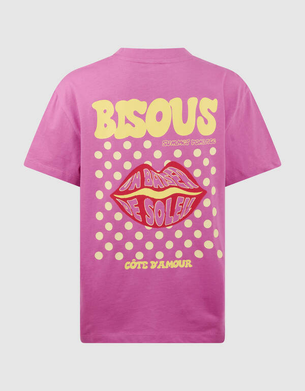 Bisous Artwork T-shirt Paars SHOEBY GIRLS