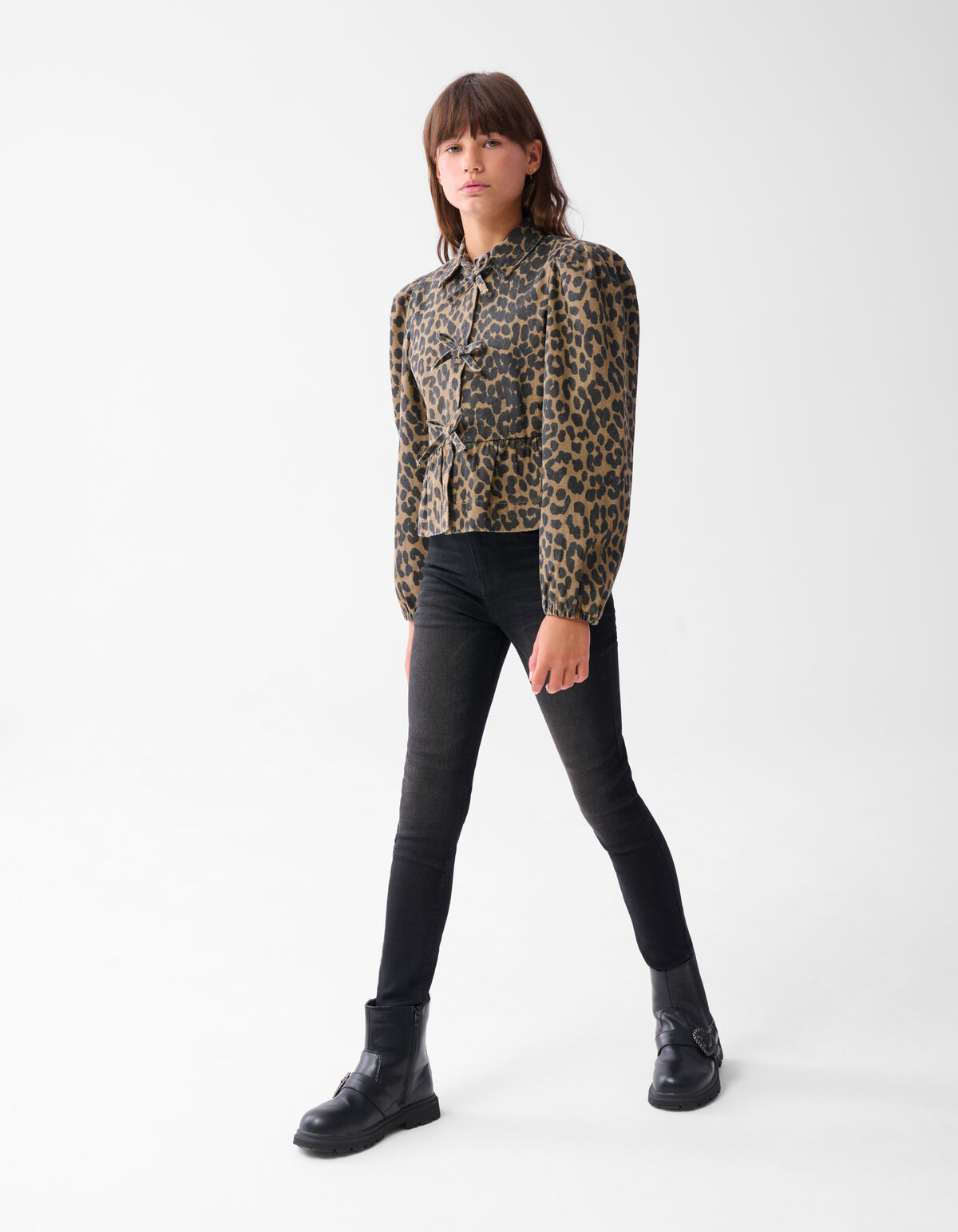 Leopard Strik Blouse Bruin JILL&MITCH