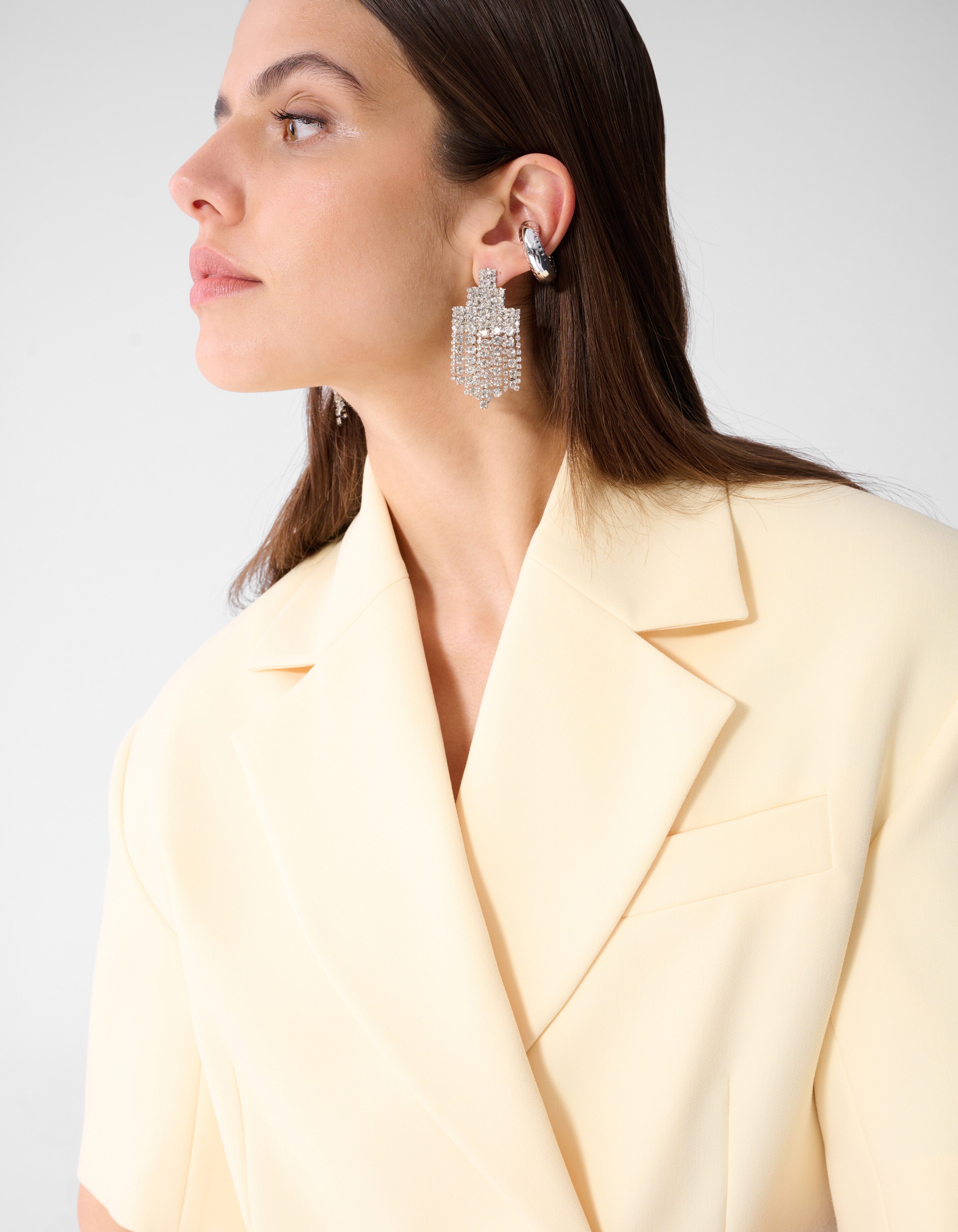 Short Sleeve Blazer Jurk Lichtgeel SHOEBY WOMEN