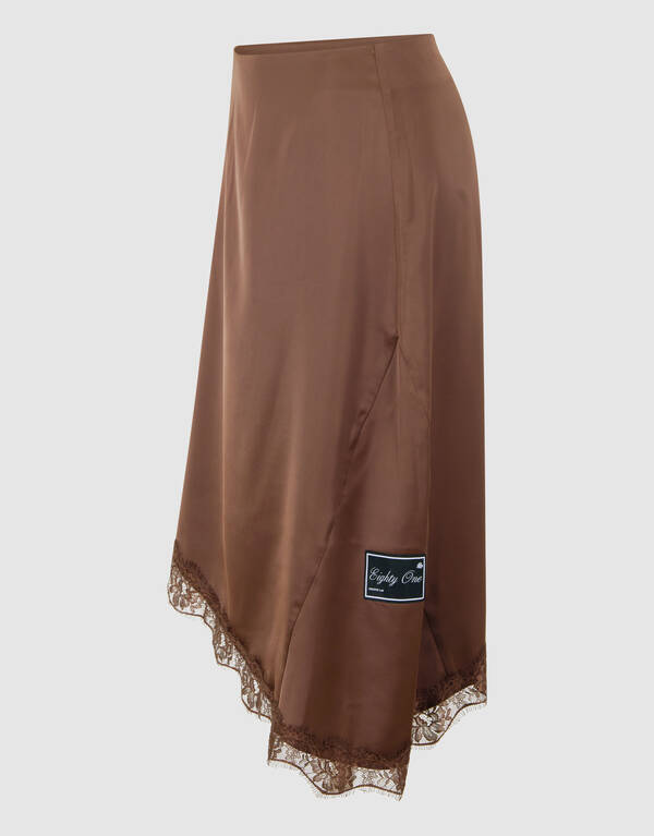 Asymmetrische Kanten Rok Bruin SHOEBY WOMEN