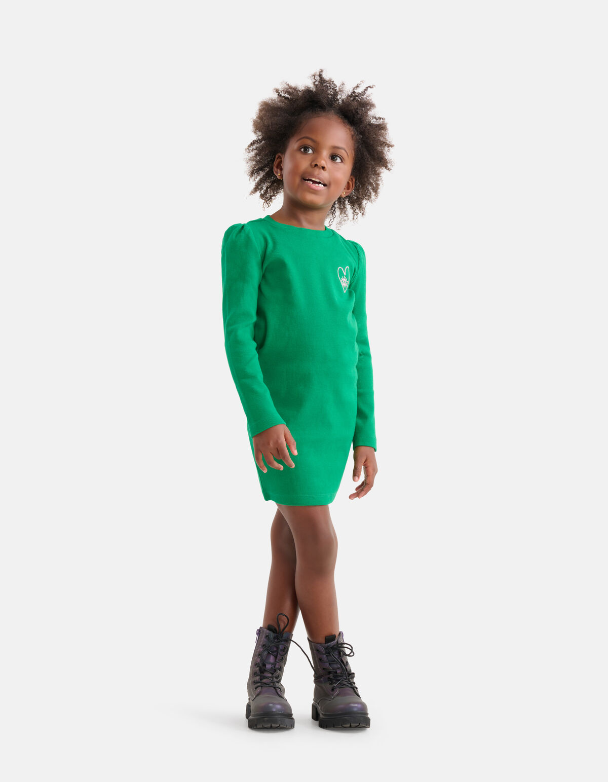 Rib Jurk Groen SHOEBY GIRLS