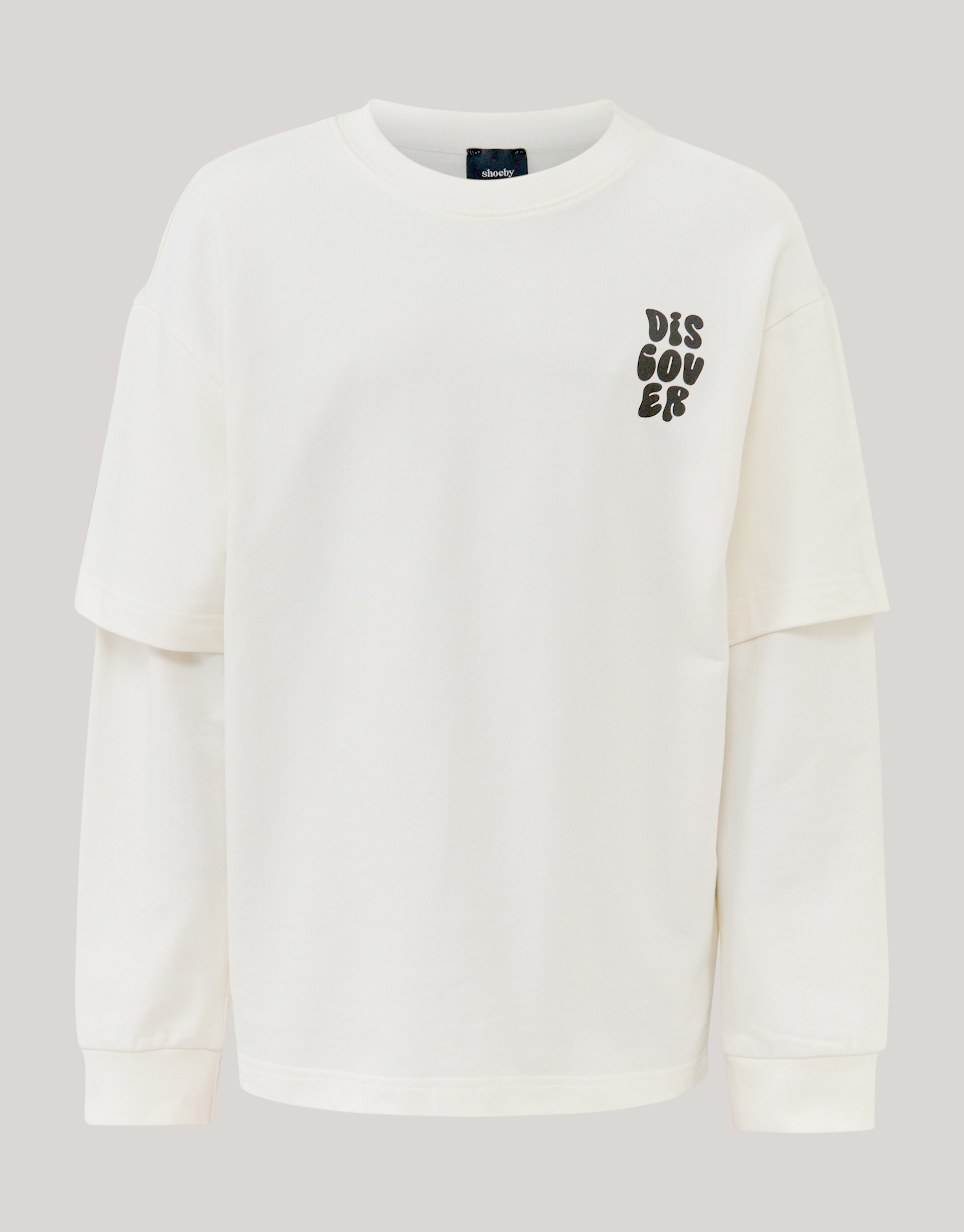 Artwork Longsleeve T-shirt Gebroken Wit SHOEBY BOYS
